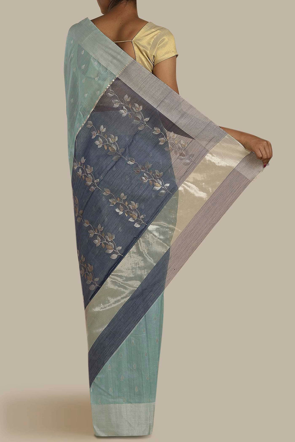 Blue Chanderi Silk Cotton Saree