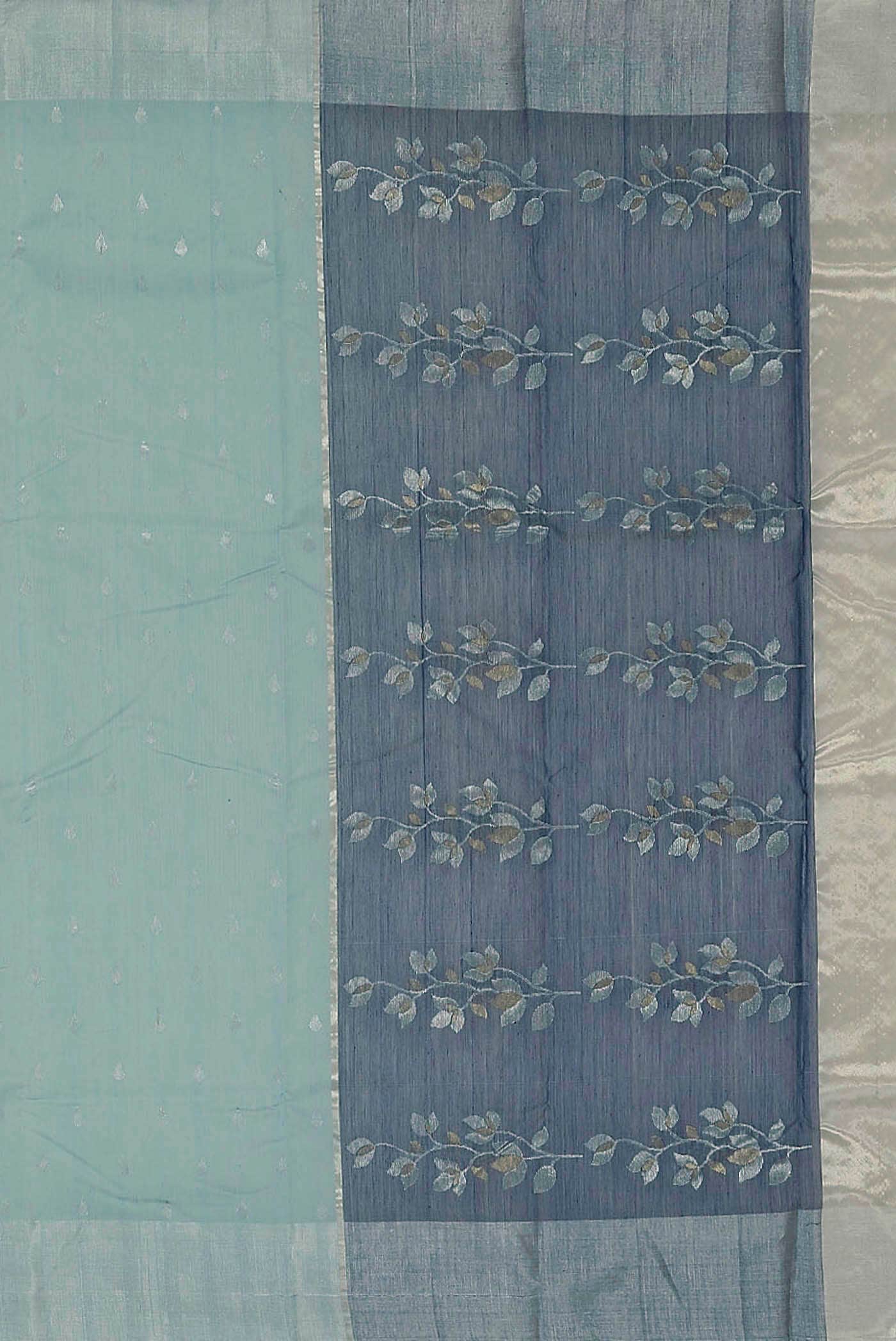 Blue Chanderi Silk Cotton Saree