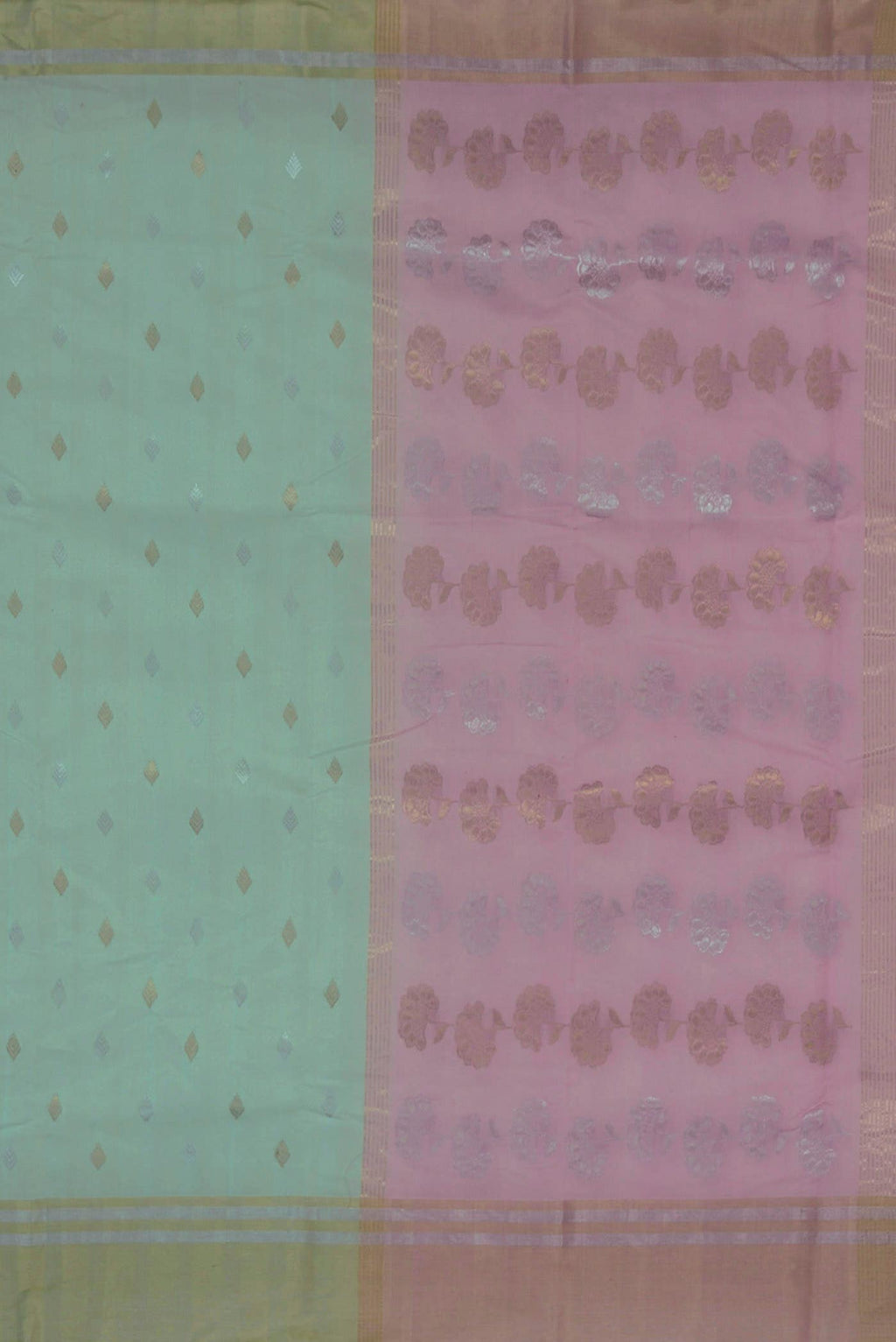 Green Chanderi Silk Cotton Saree