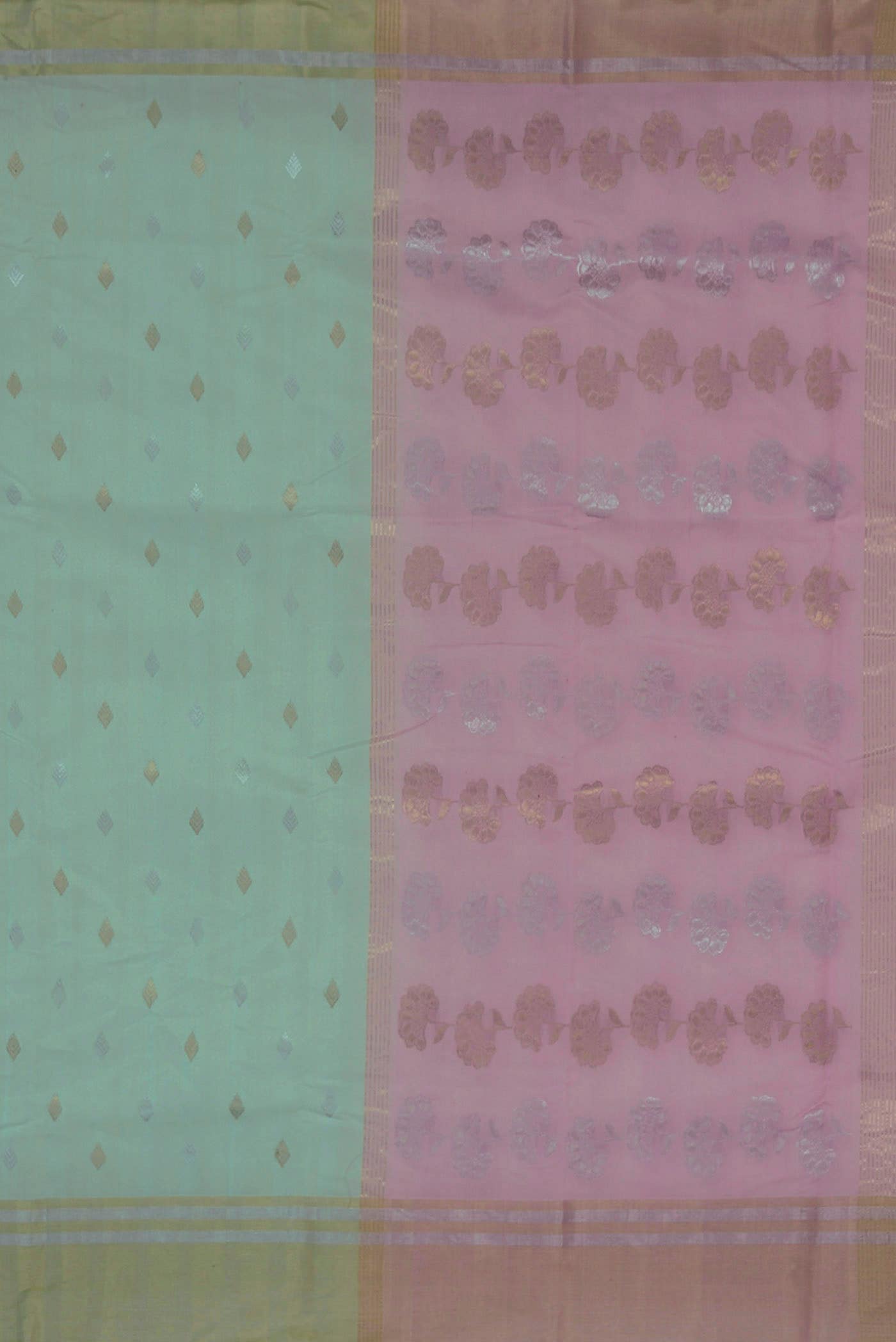 Green Chanderi Silk Cotton Saree