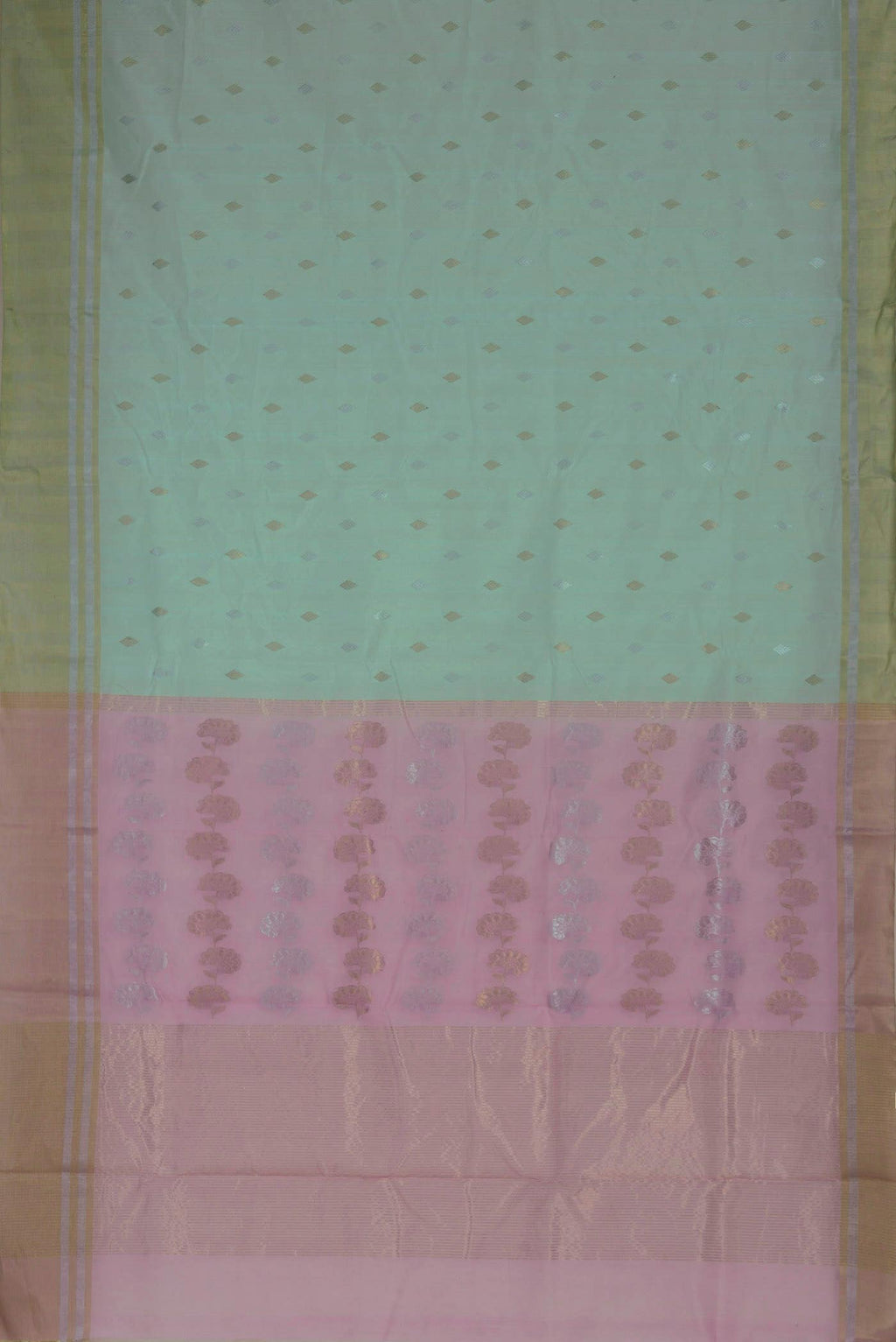 Green Chanderi Silk Cotton Saree