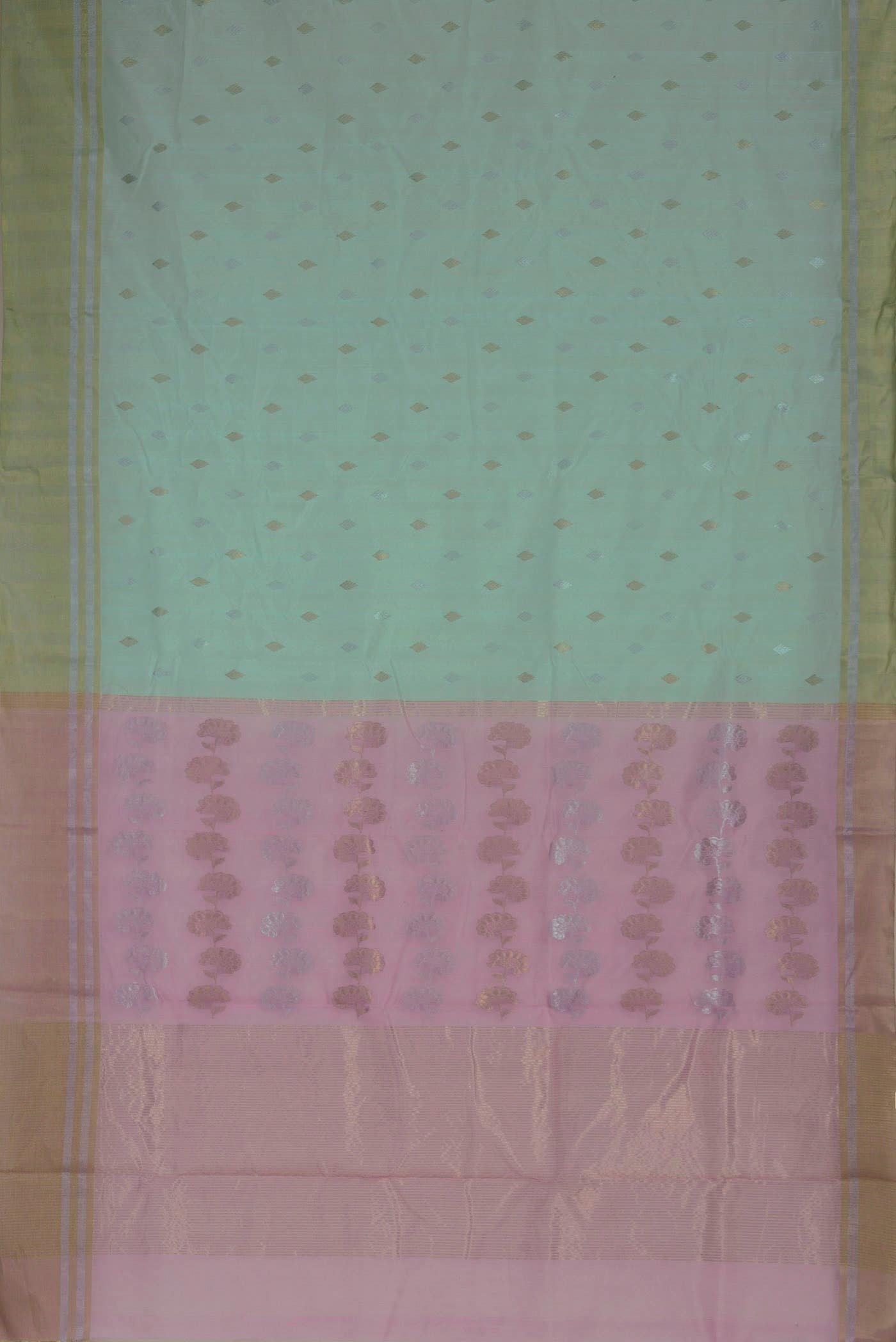Green Chanderi Silk Cotton Saree
