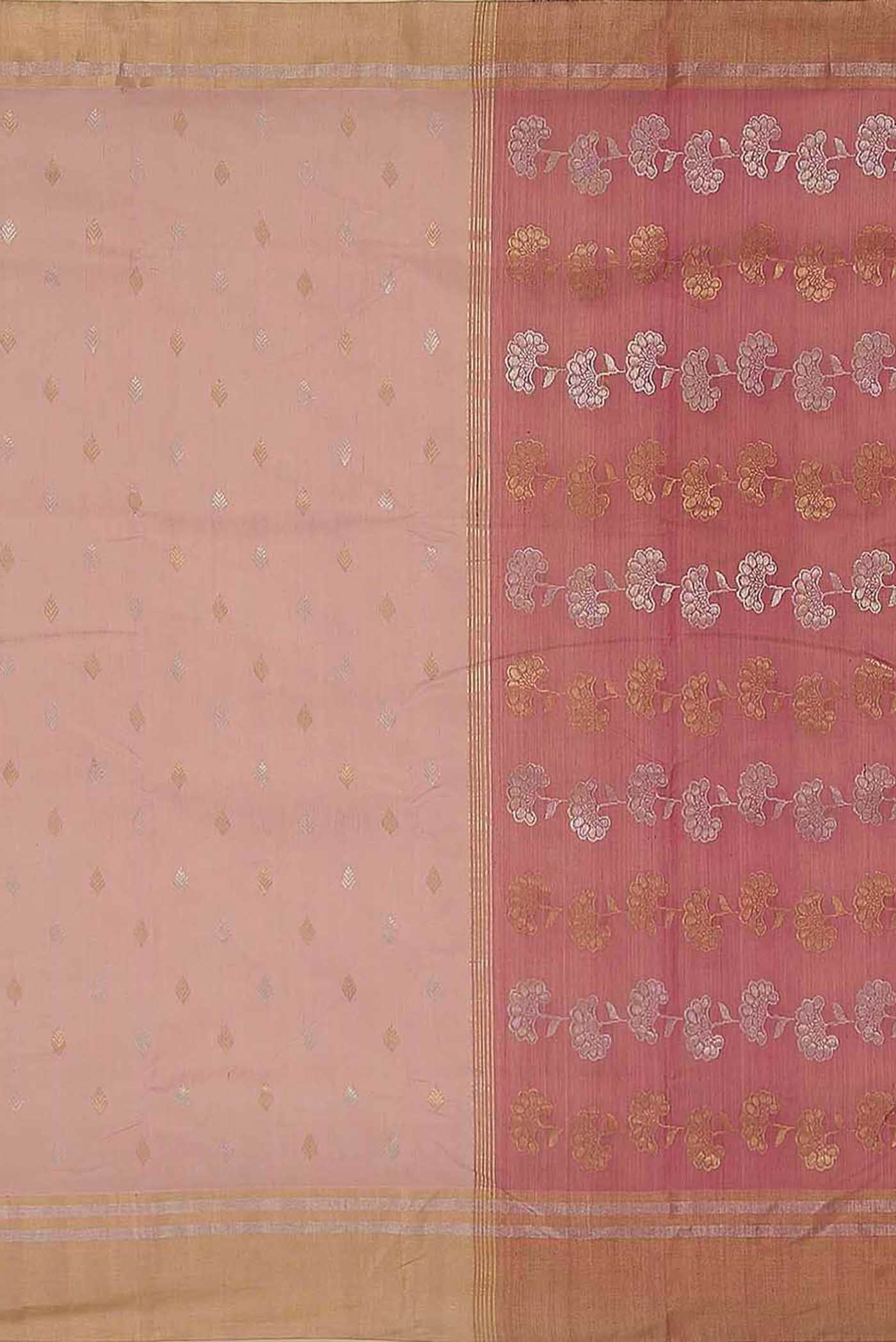 Pink Chanderi Silk Cotton Saree