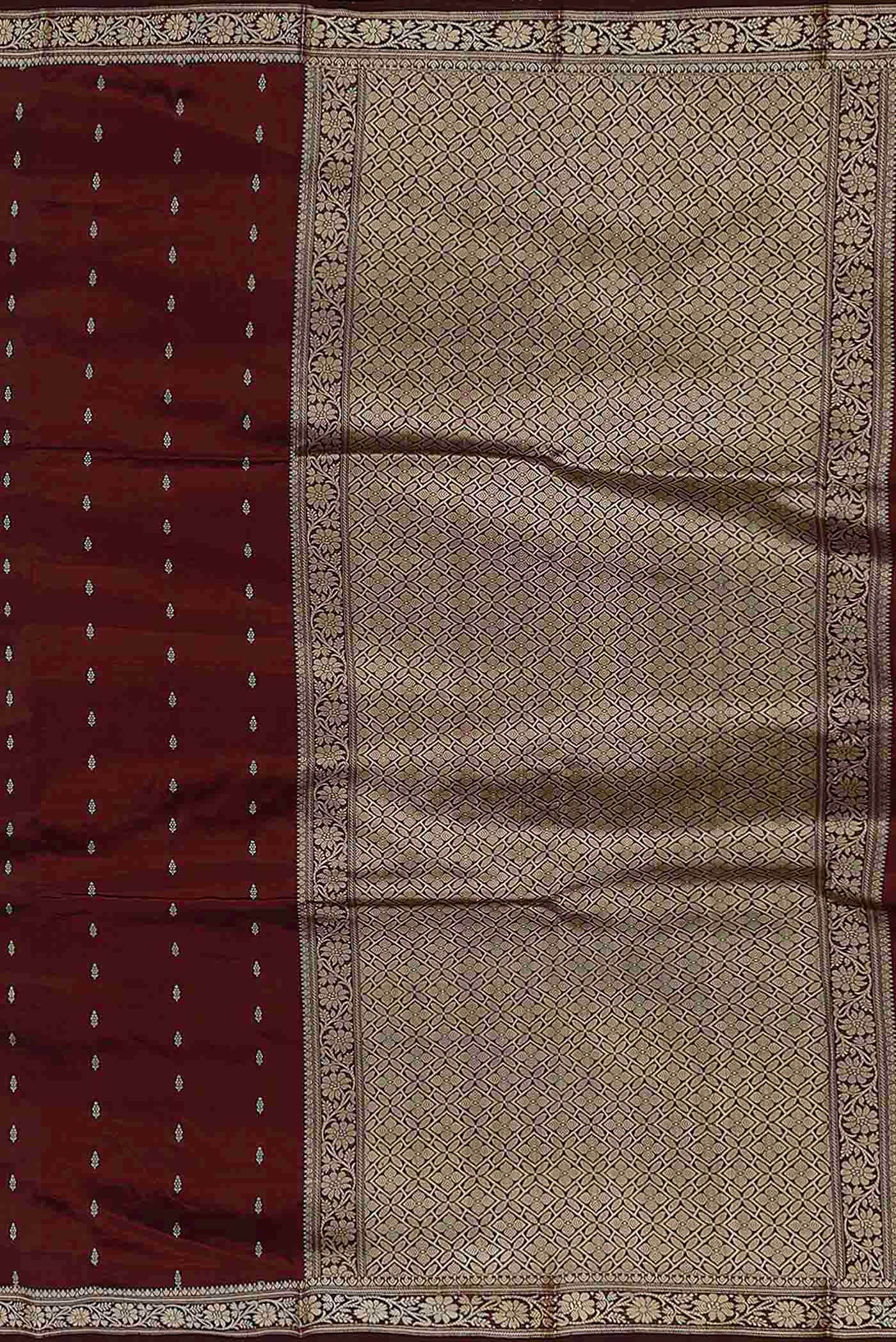 Maroon Banarasi Katan Silk Saree