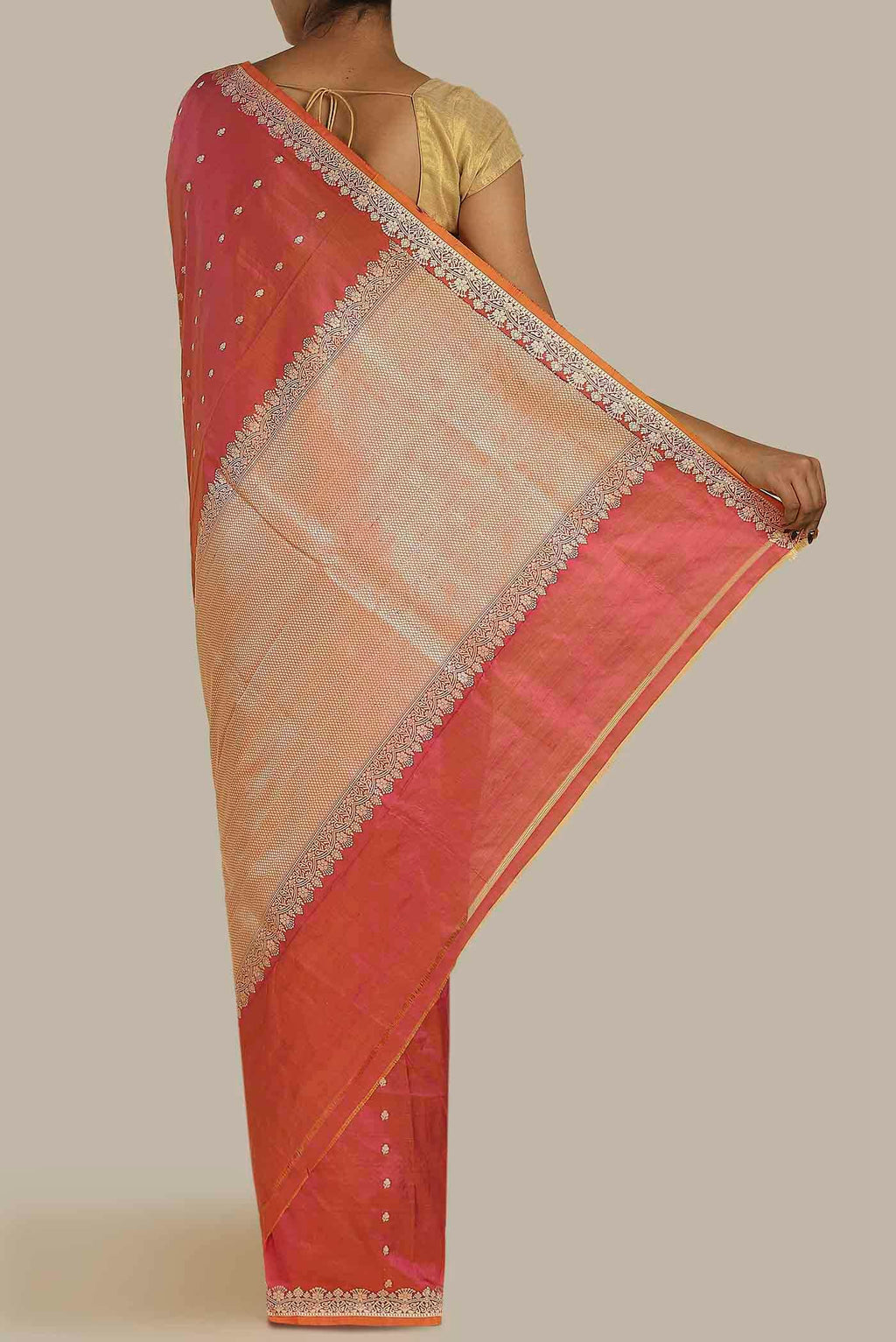 Pink Banarasi Katan Silk Saree