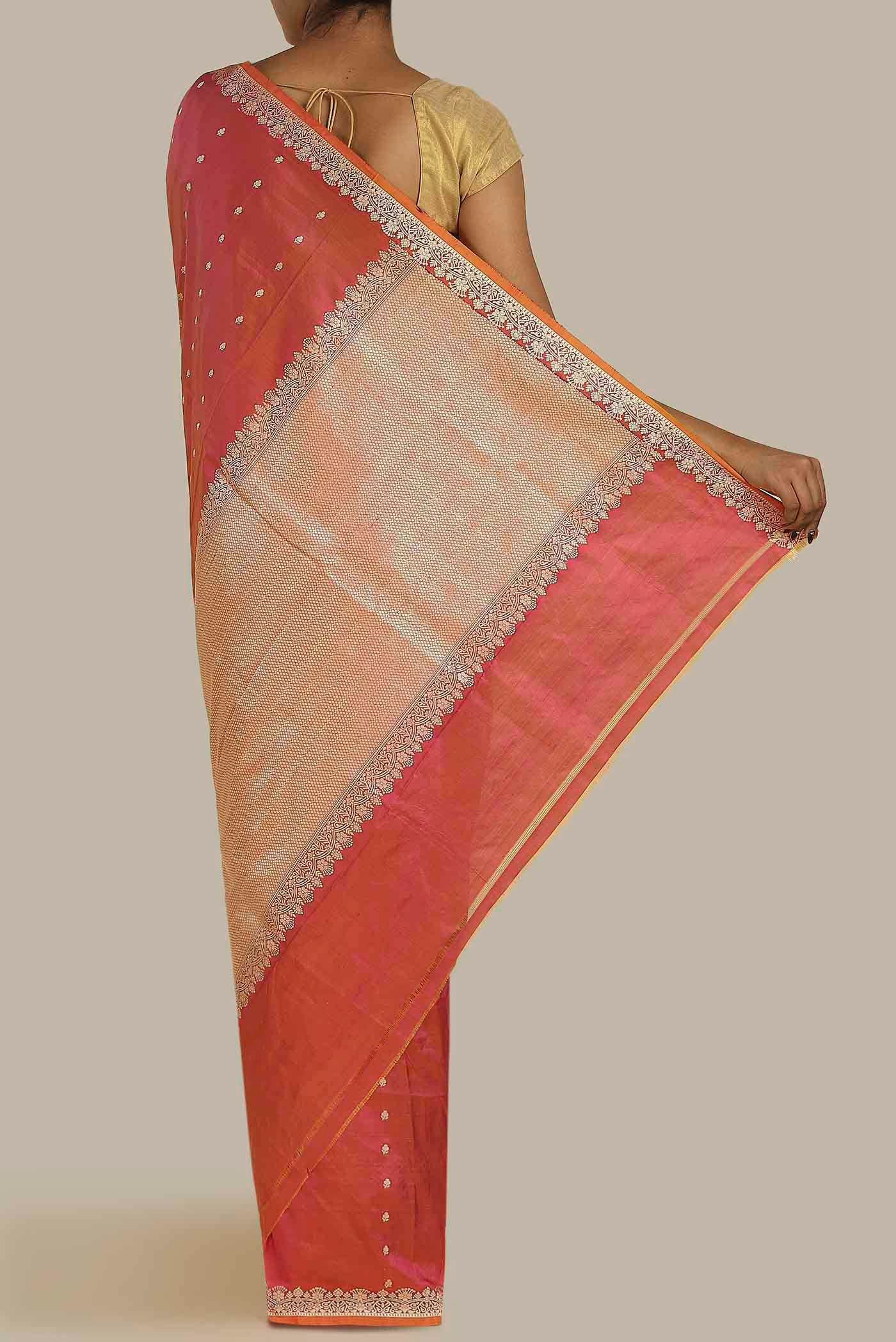 Pink Banarasi Katan Silk Saree
