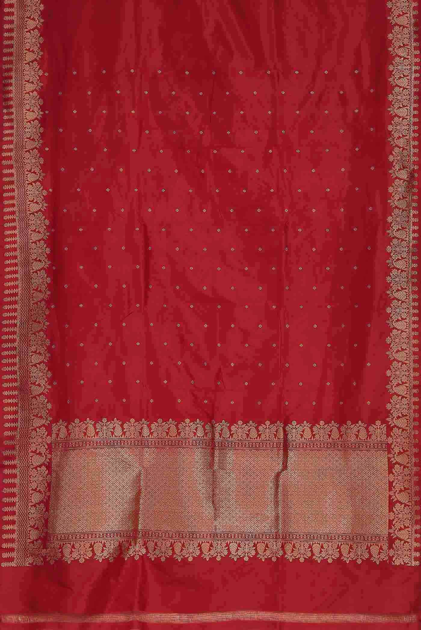 Red Banarasi Katan Silk Saree