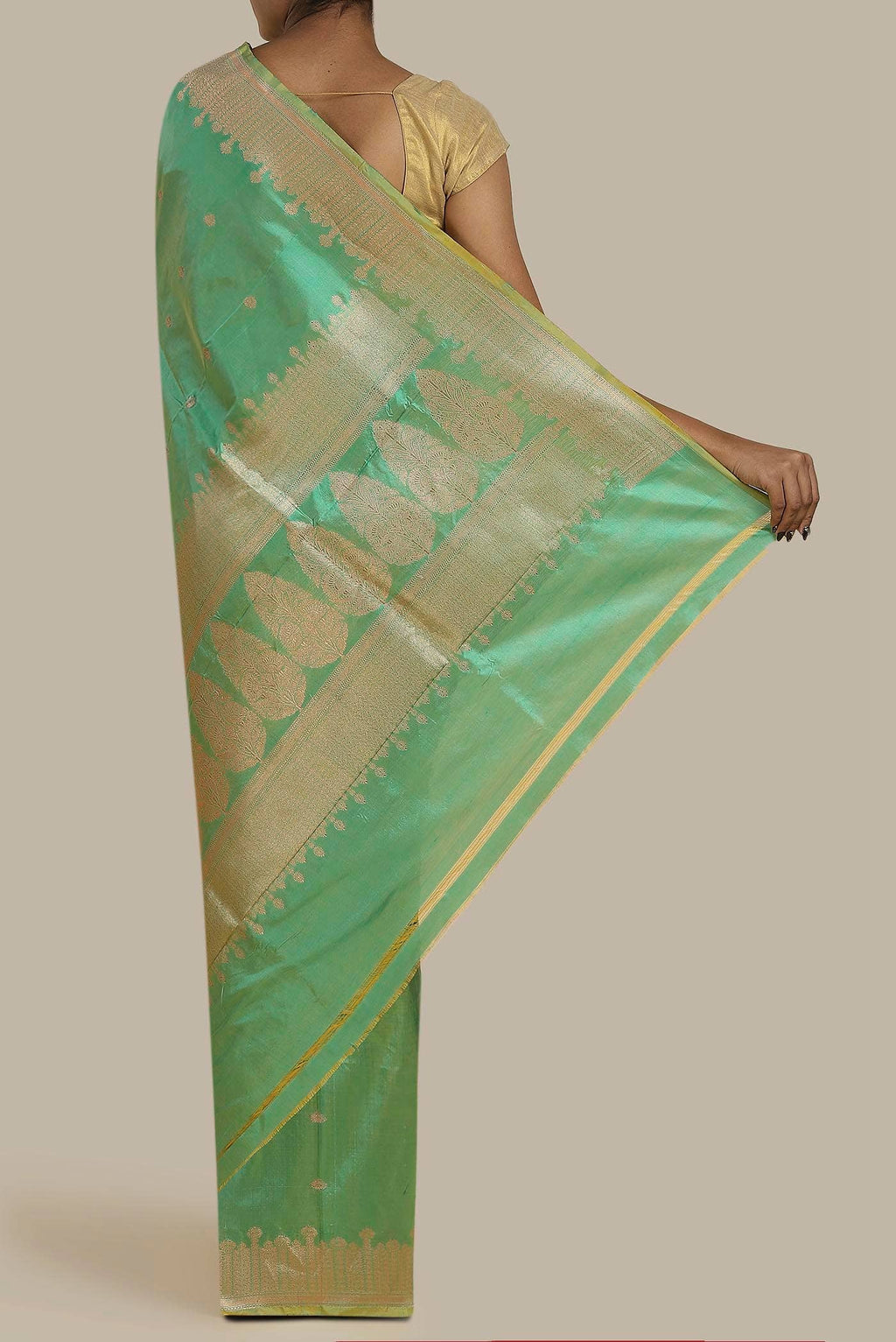 Green Banarasi Katan Silk Saree
