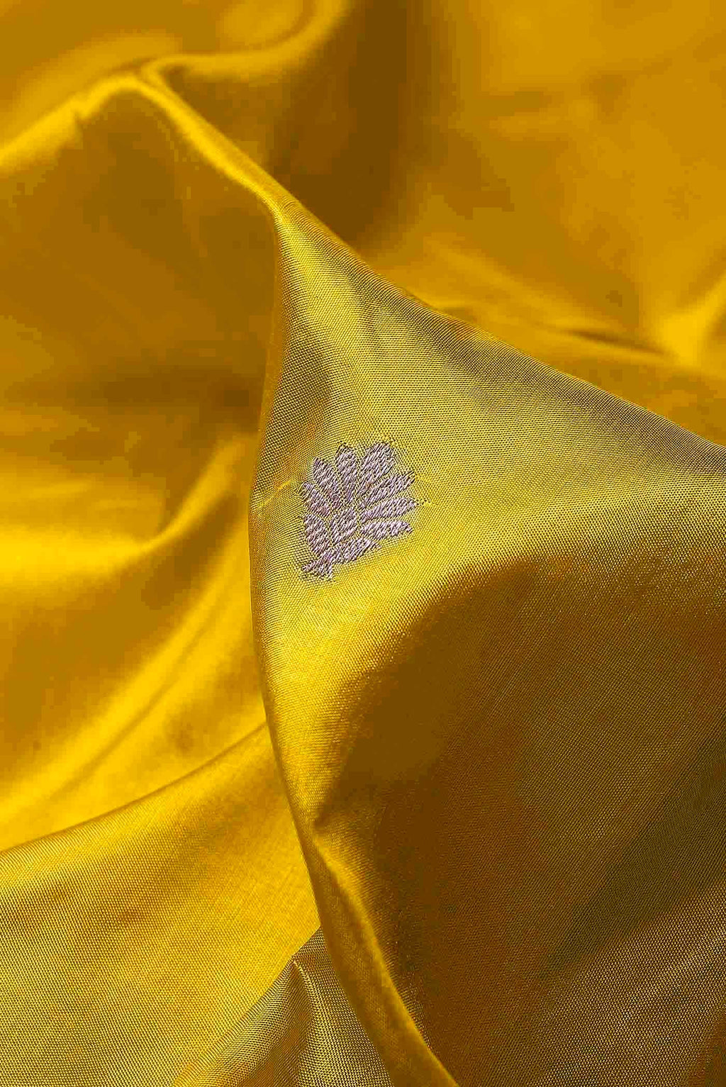 Yellow Banarasi Katan Silk Saree