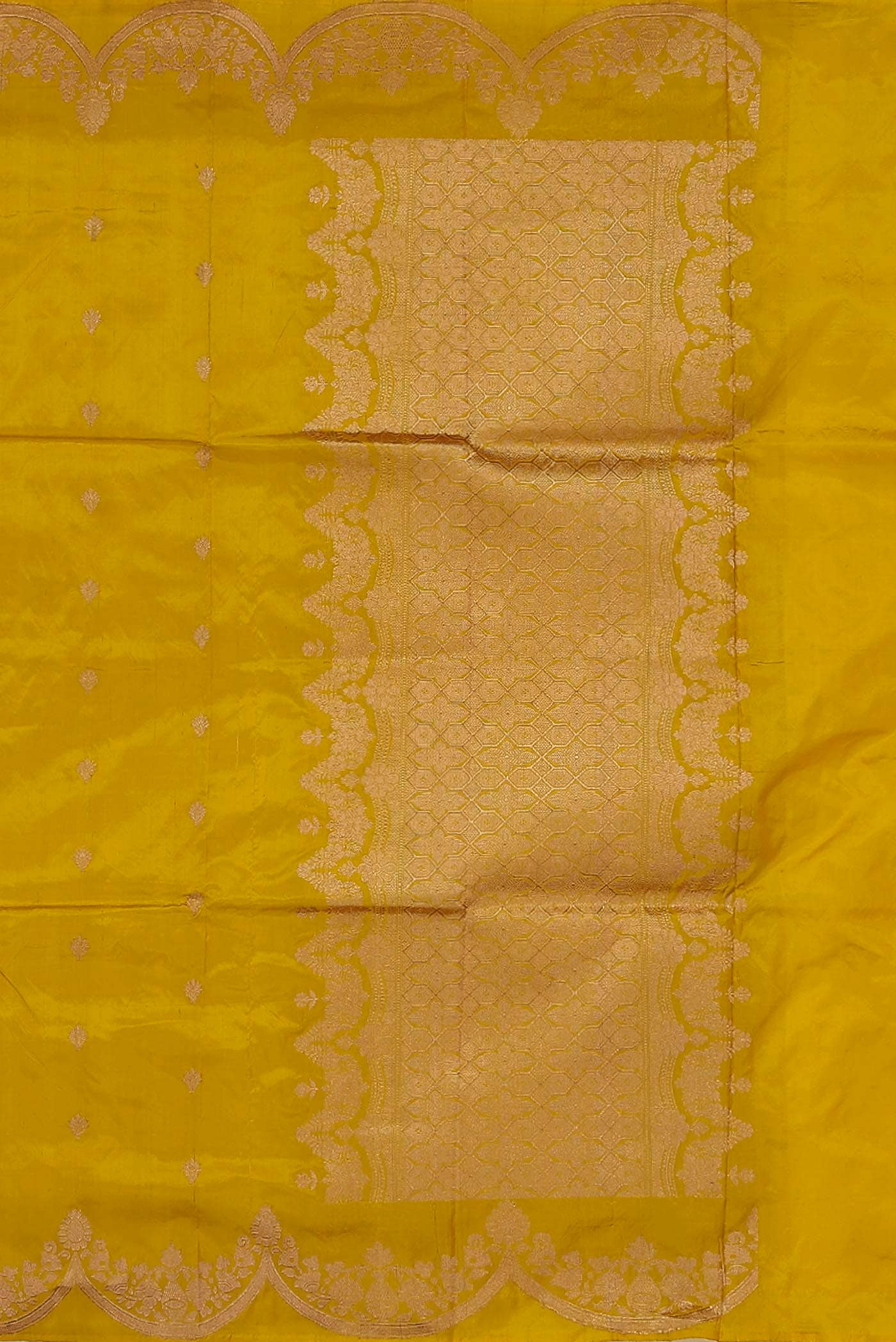 Yellow Banarasi Katan Silk Saree