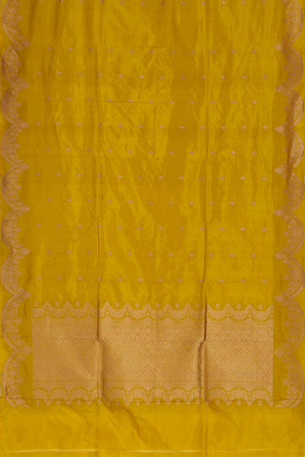 Yellow Banarasi Katan Silk Saree
