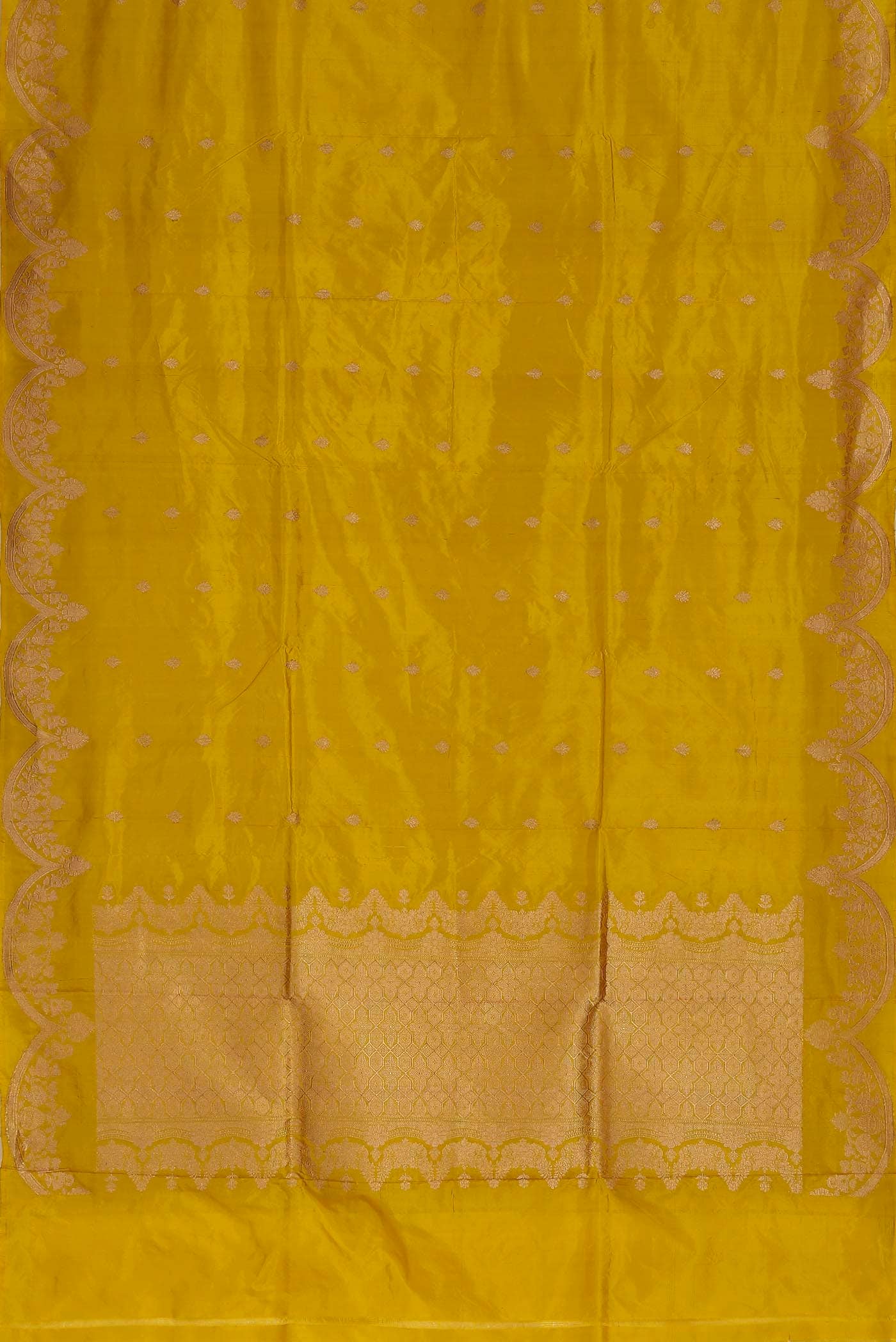 Yellow Banarasi Katan Silk Saree