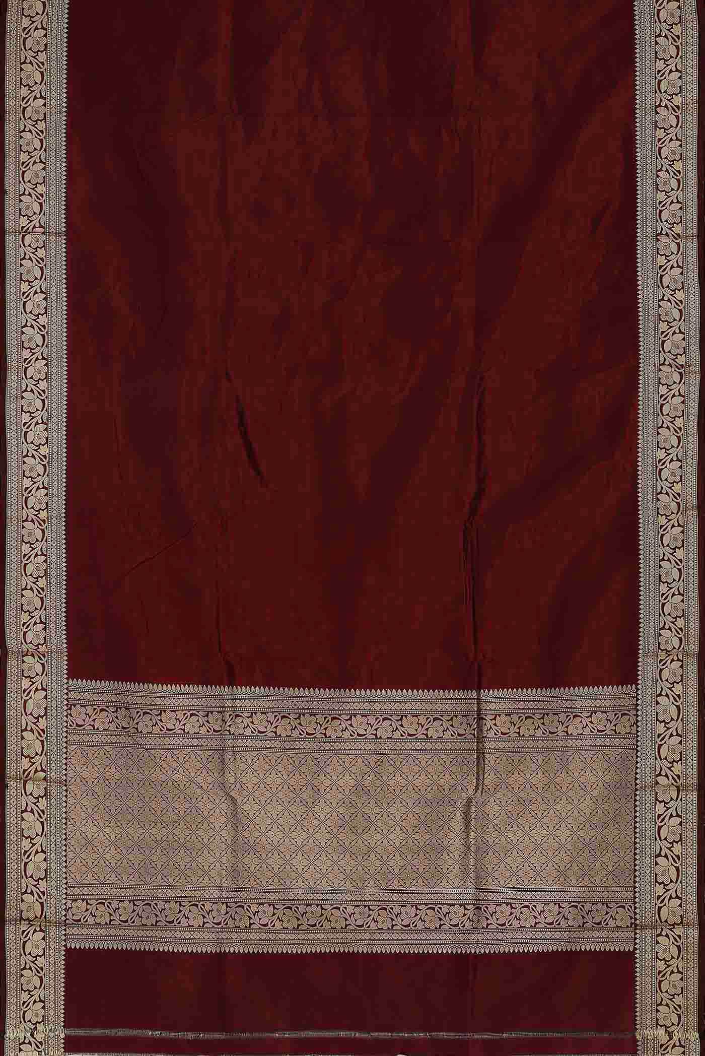 Maroon Banarasi Katan Silk Saree