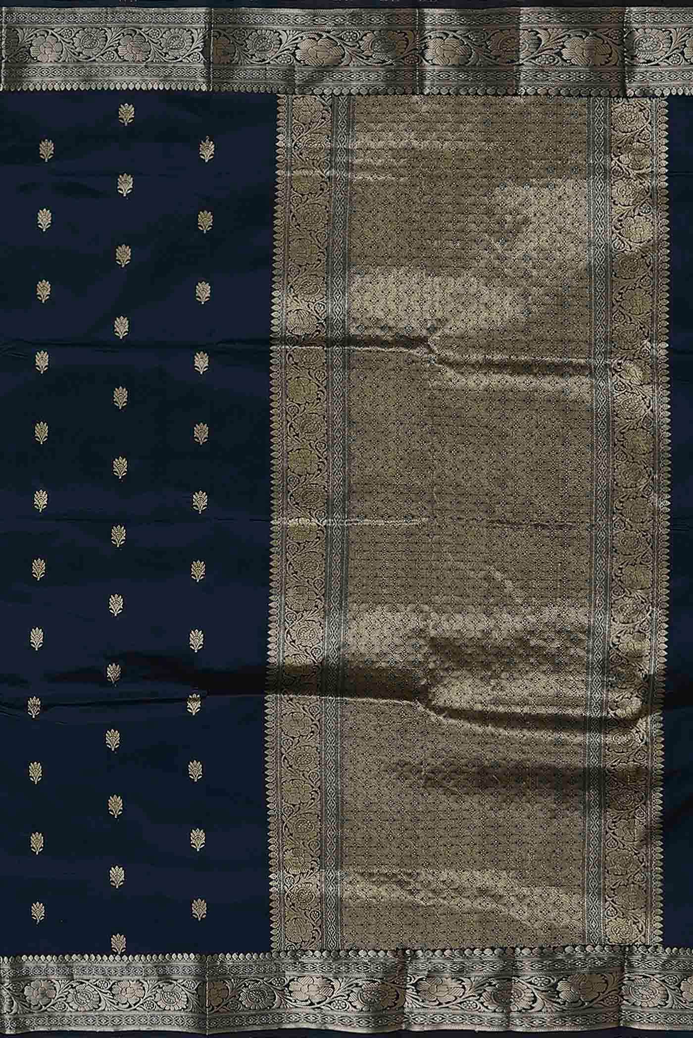 Blue Banarasi Katan Silk Saree