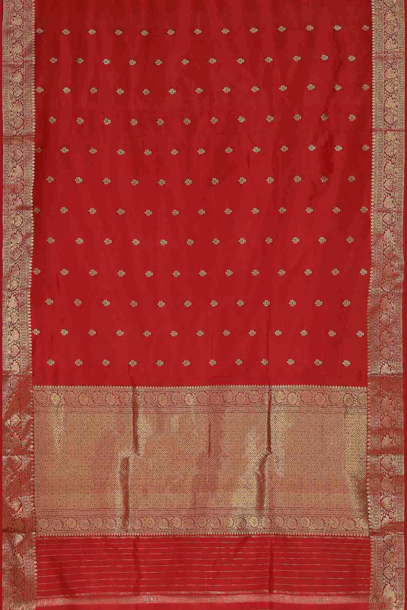 Red Banarasi Katan Silk Saree