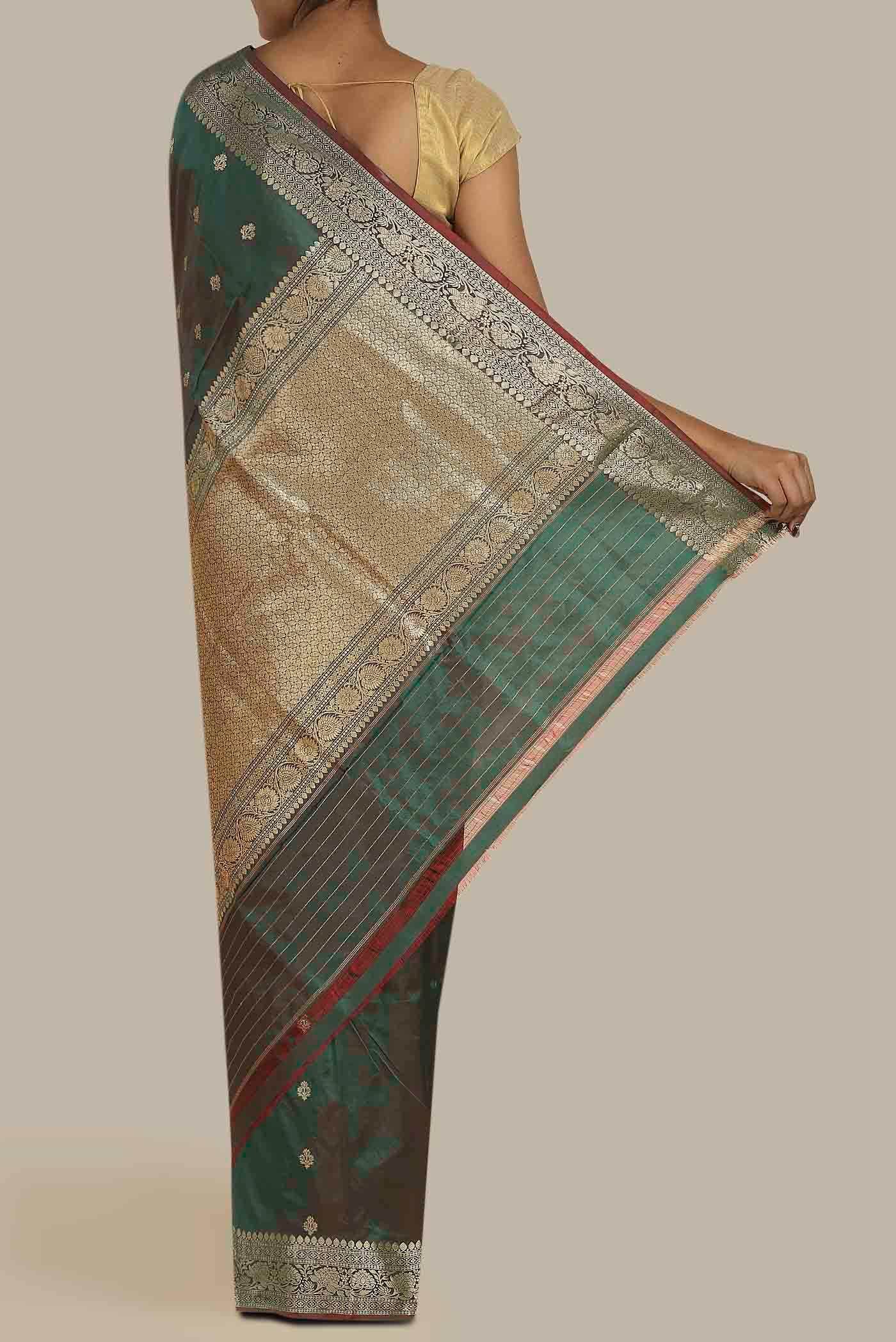 Green Banarasi Katan Silk Saree