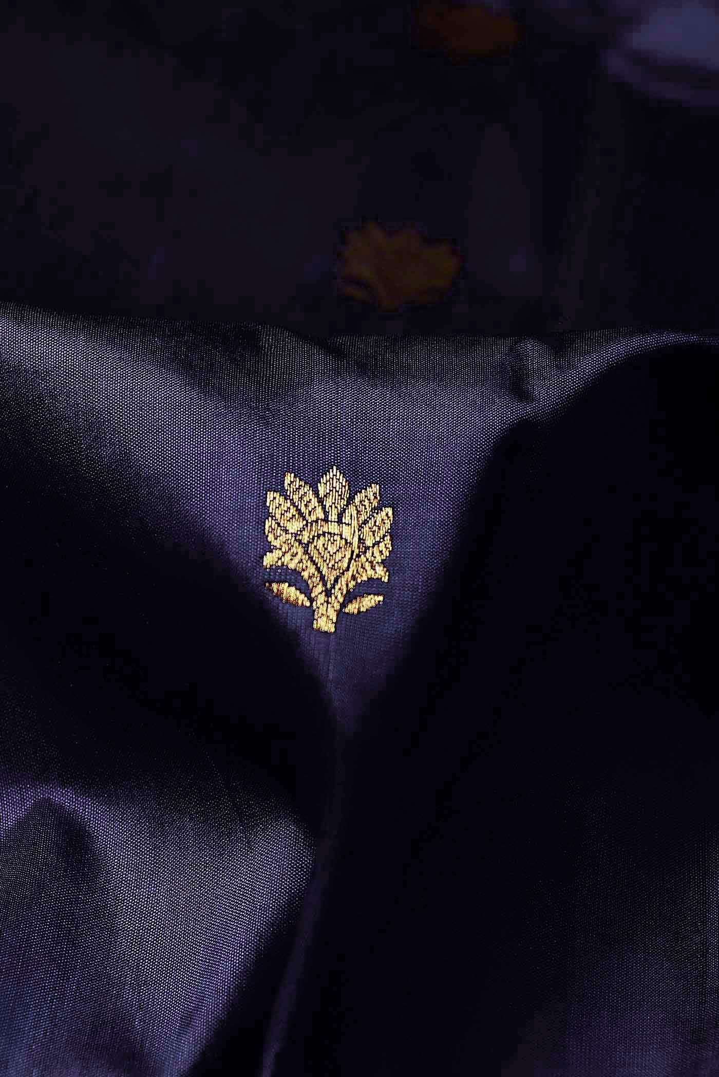 Blue Banarasi Katan Silk Saree