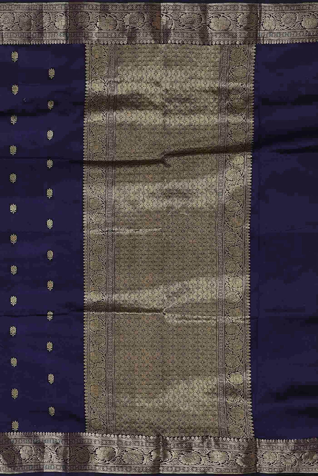 Blue Banarasi Katan Silk Saree