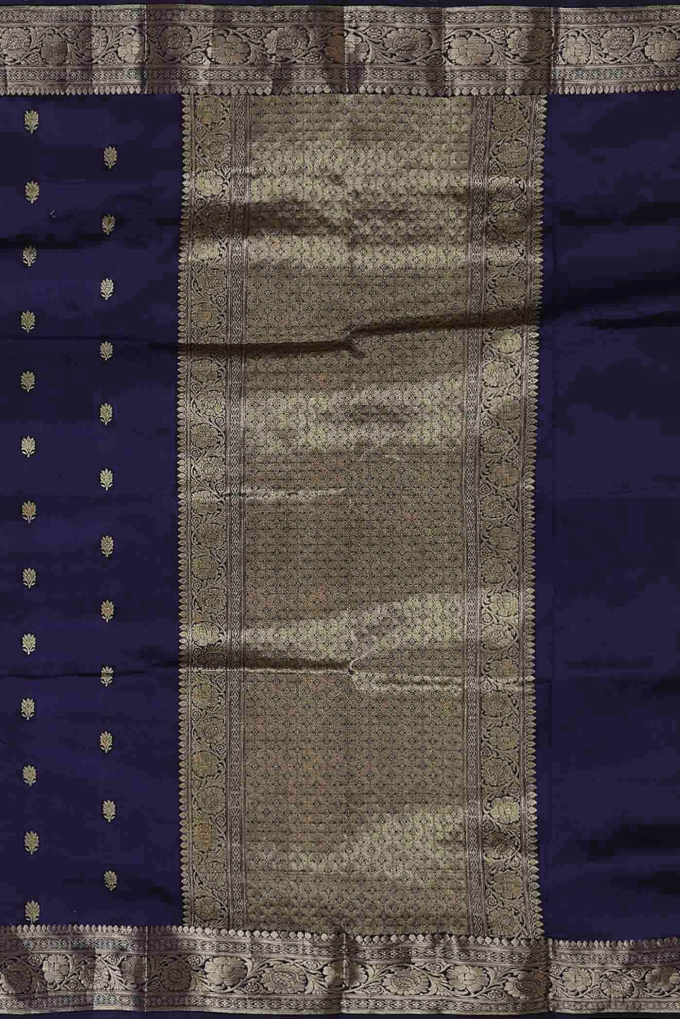 Blue Banarasi Katan Silk Saree