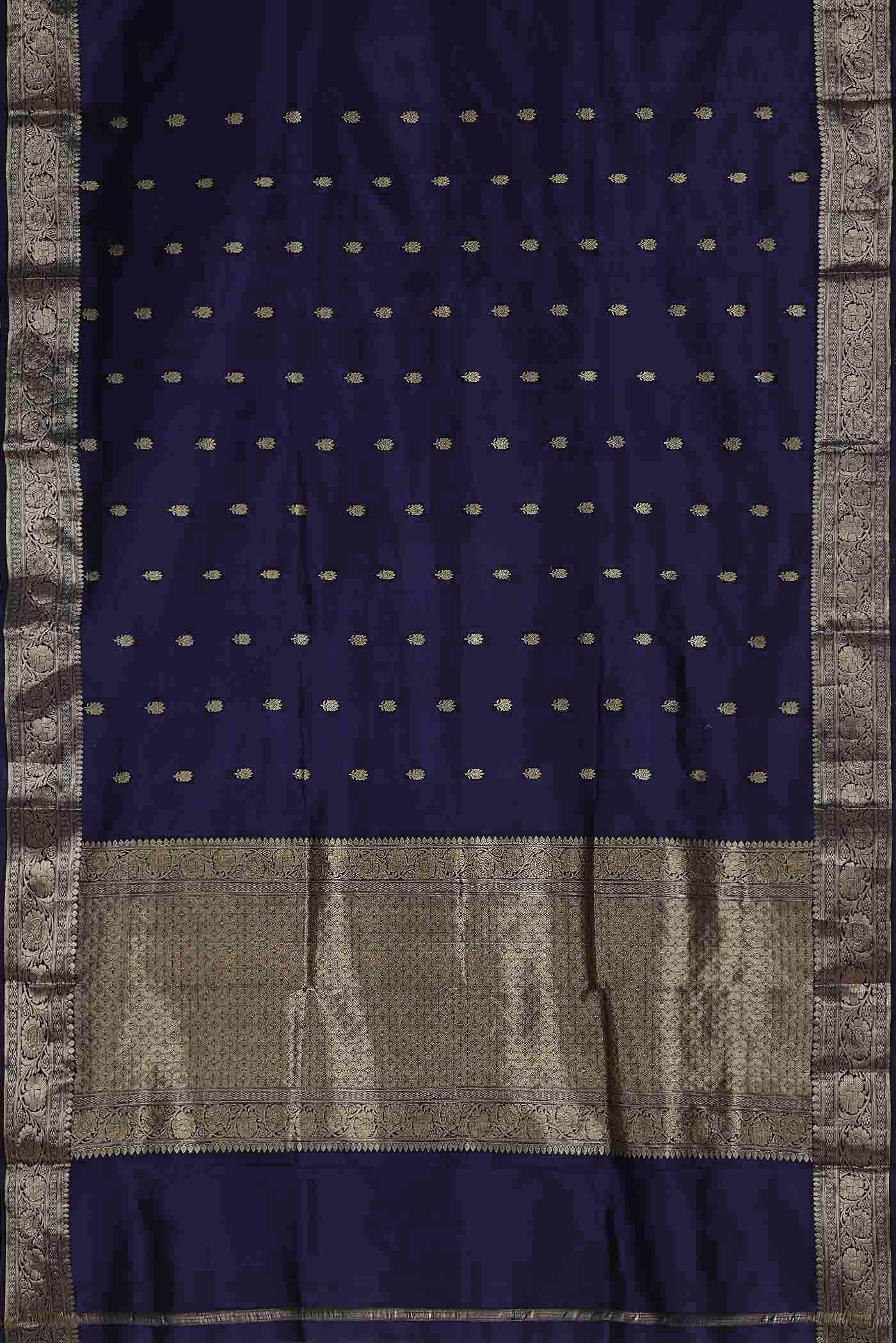 Blue Banarasi Katan Silk Saree