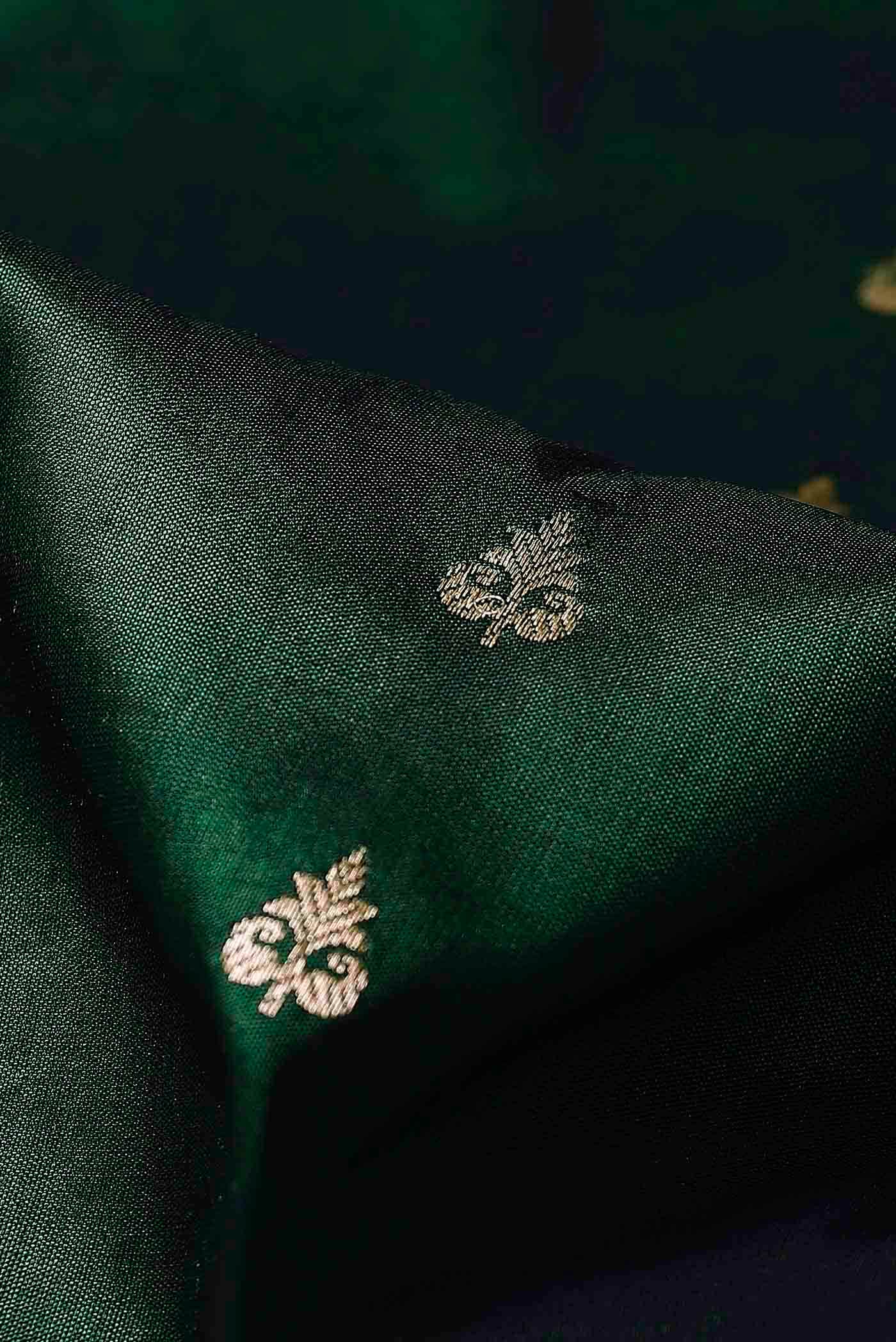 Green Banarasi Katan Silk Saree