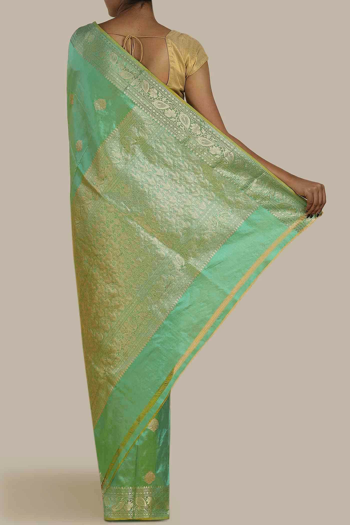 Green Banarasi Katan Silk Saree