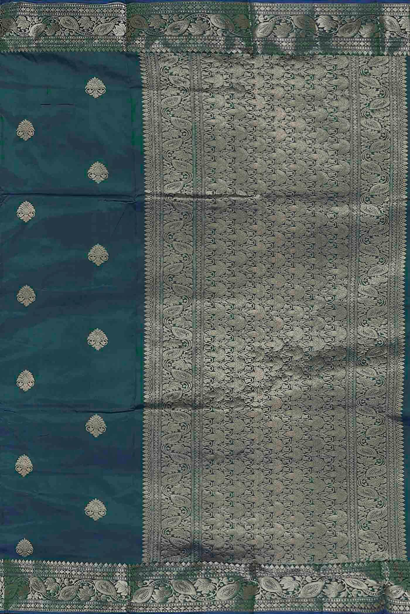 Blue Banarasi Katan Silk Saree