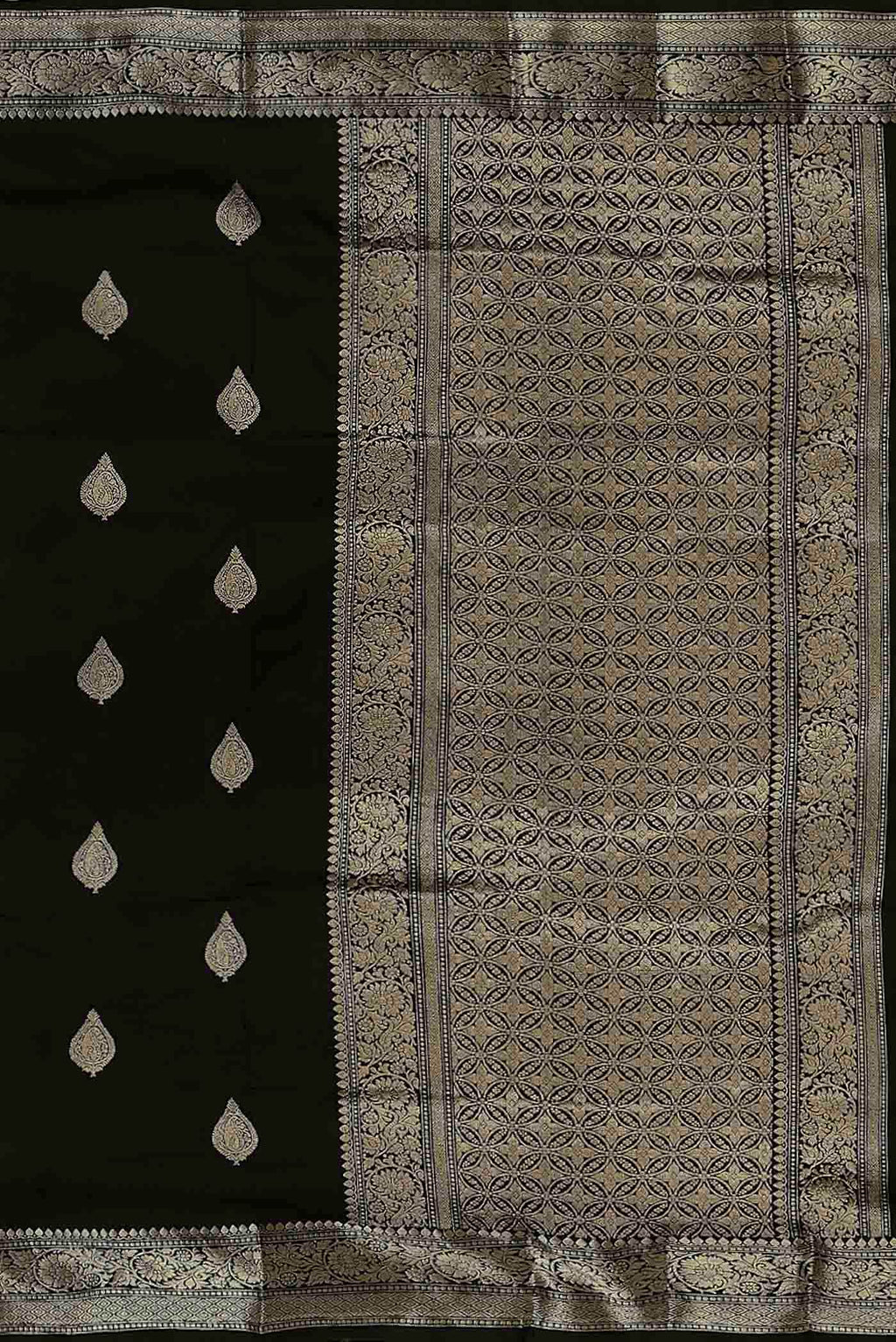 Black Banarasi Katan Silk Saree