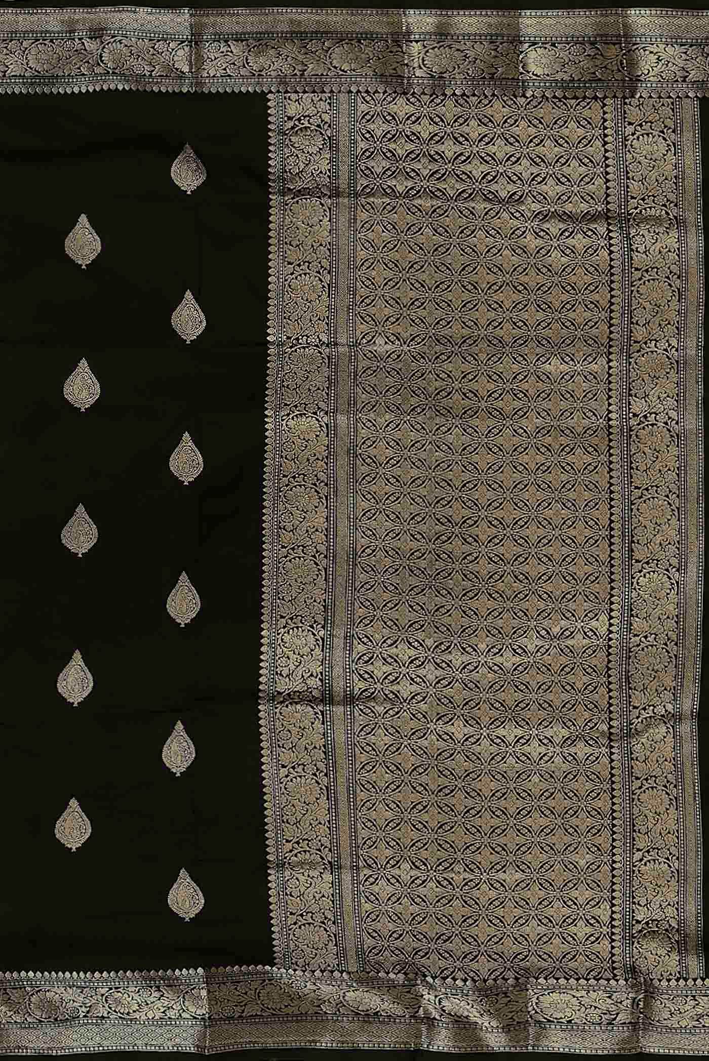 Black Banarasi Katan Silk Saree