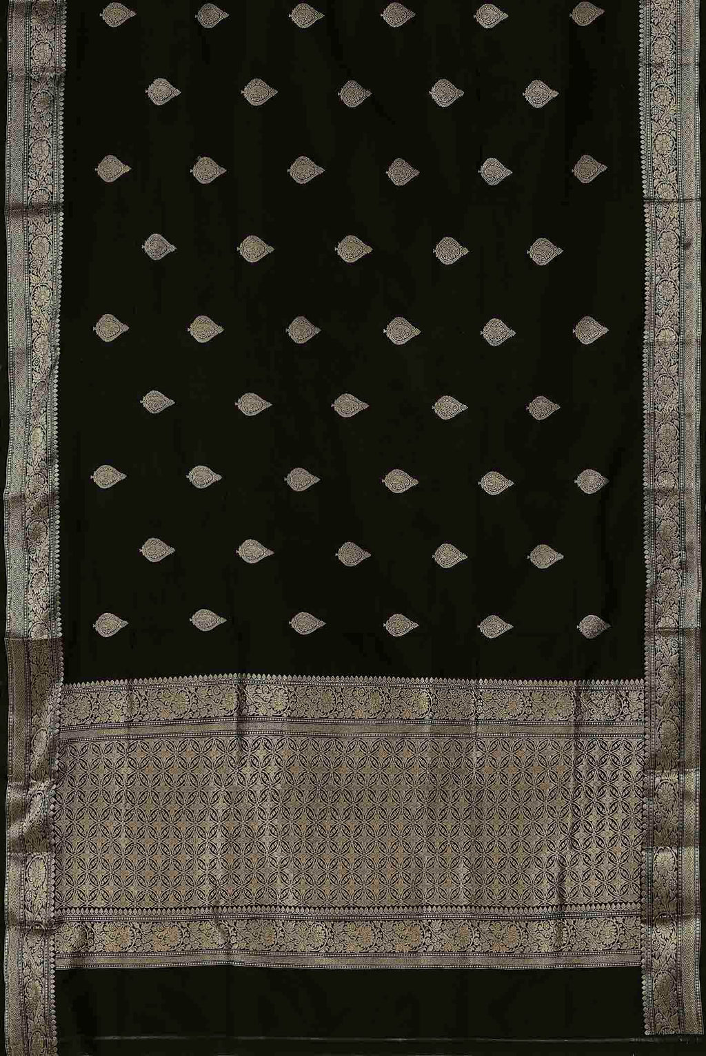 Black Banarasi Katan Silk Saree