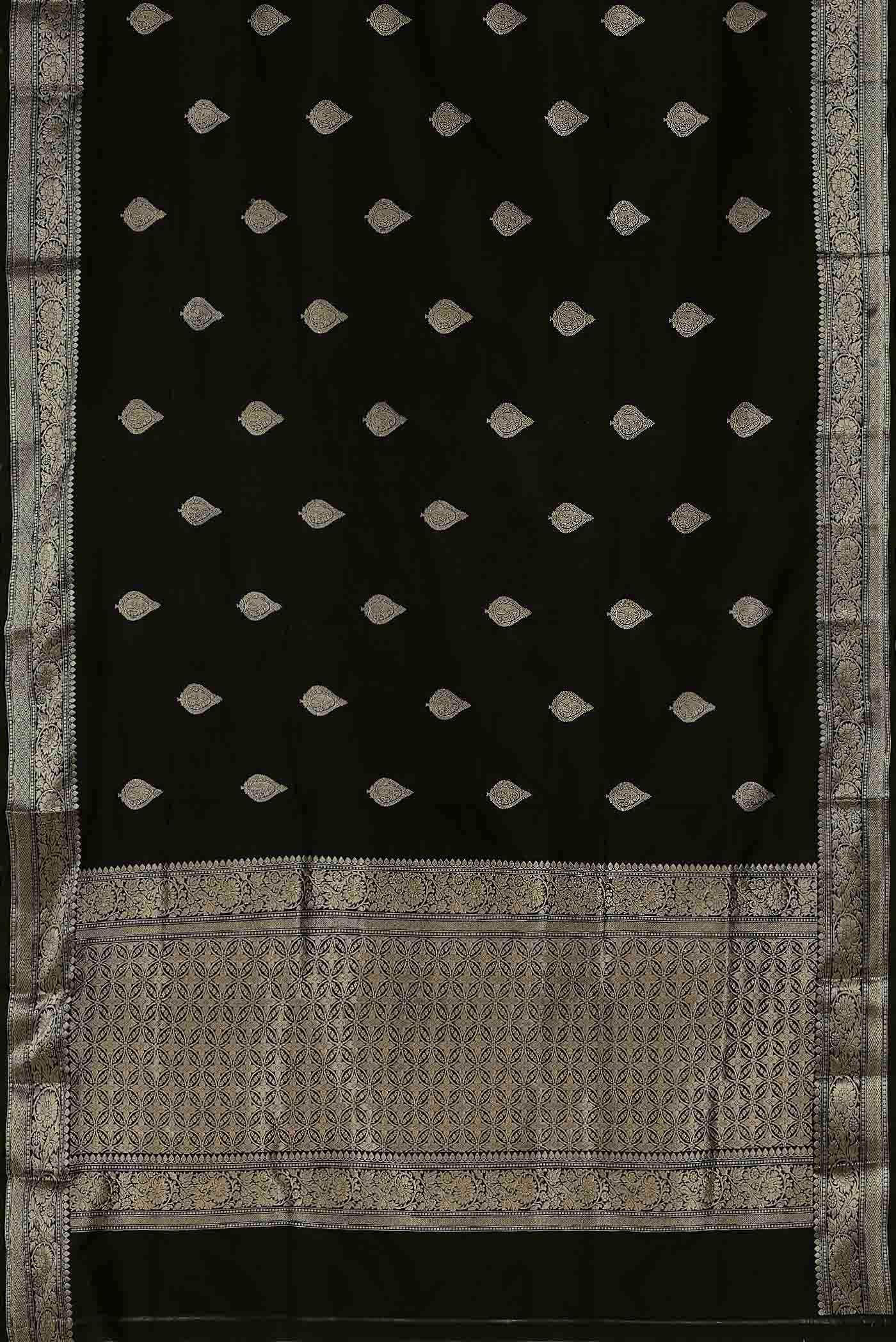 Black Banarasi Katan Silk Saree