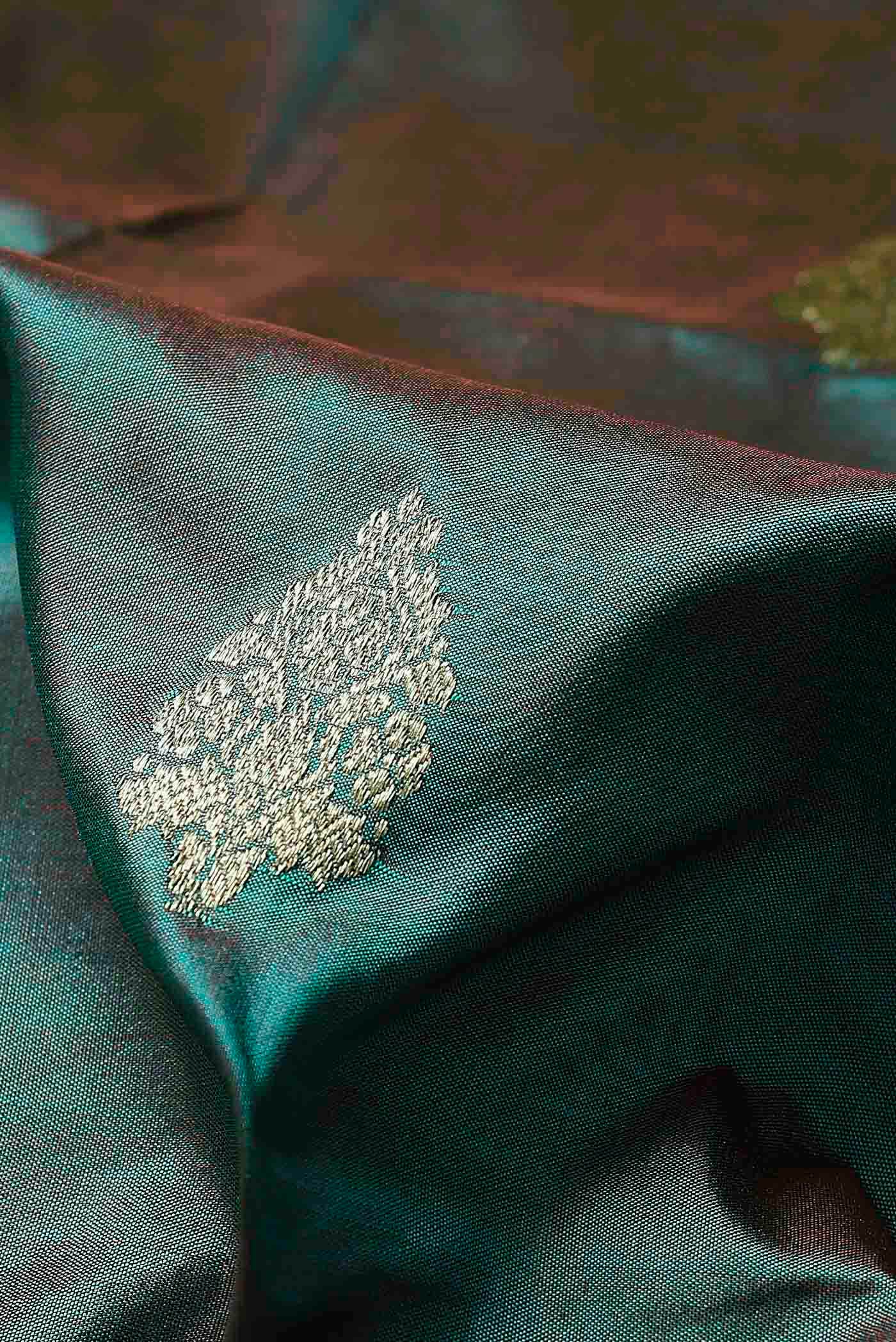 Blue Banarasi Katan Silk Saree