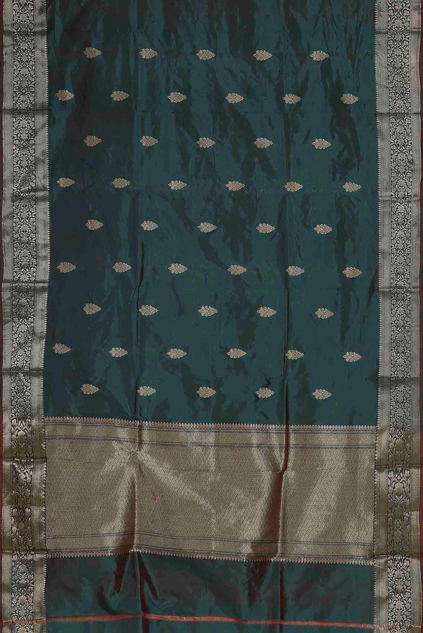 Blue Banarasi Katan Silk Saree