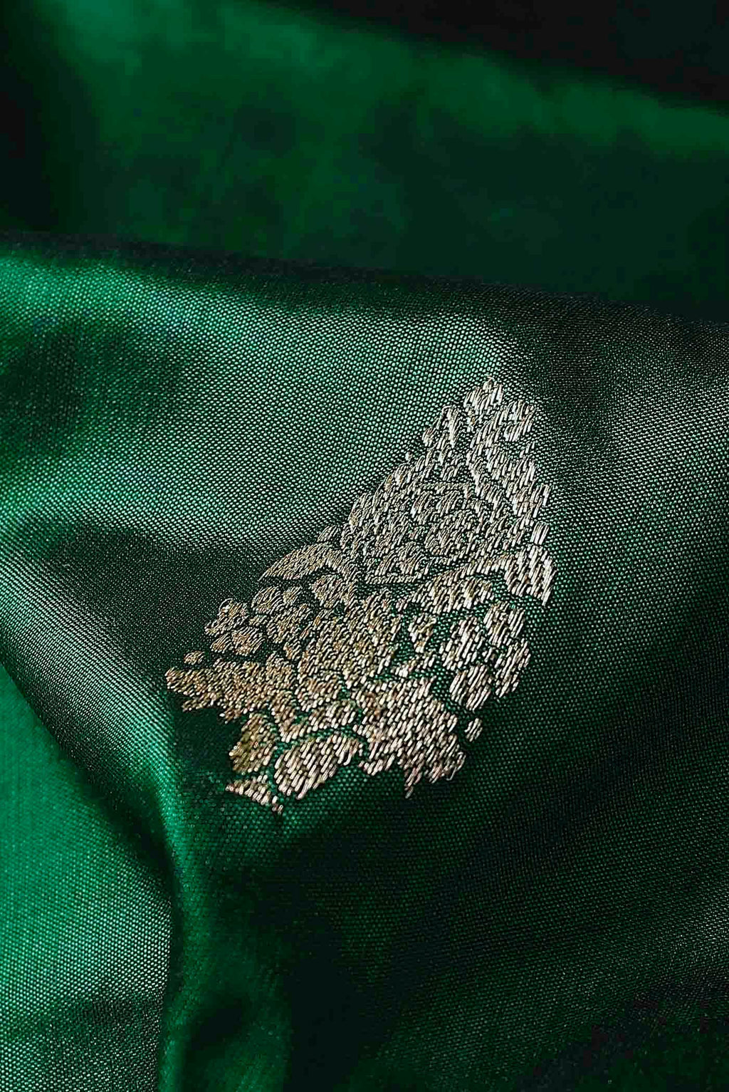 Green Banarasi Katan Silk Saree