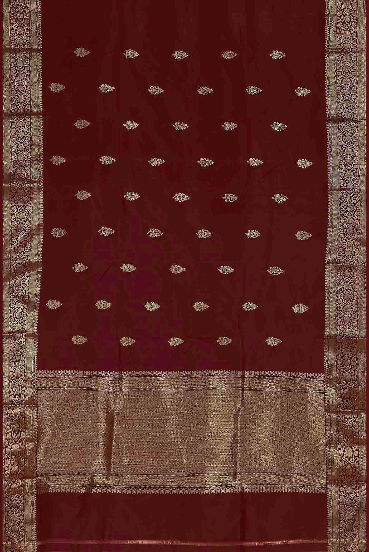 Maroon Banarasi Katan Silk Saree