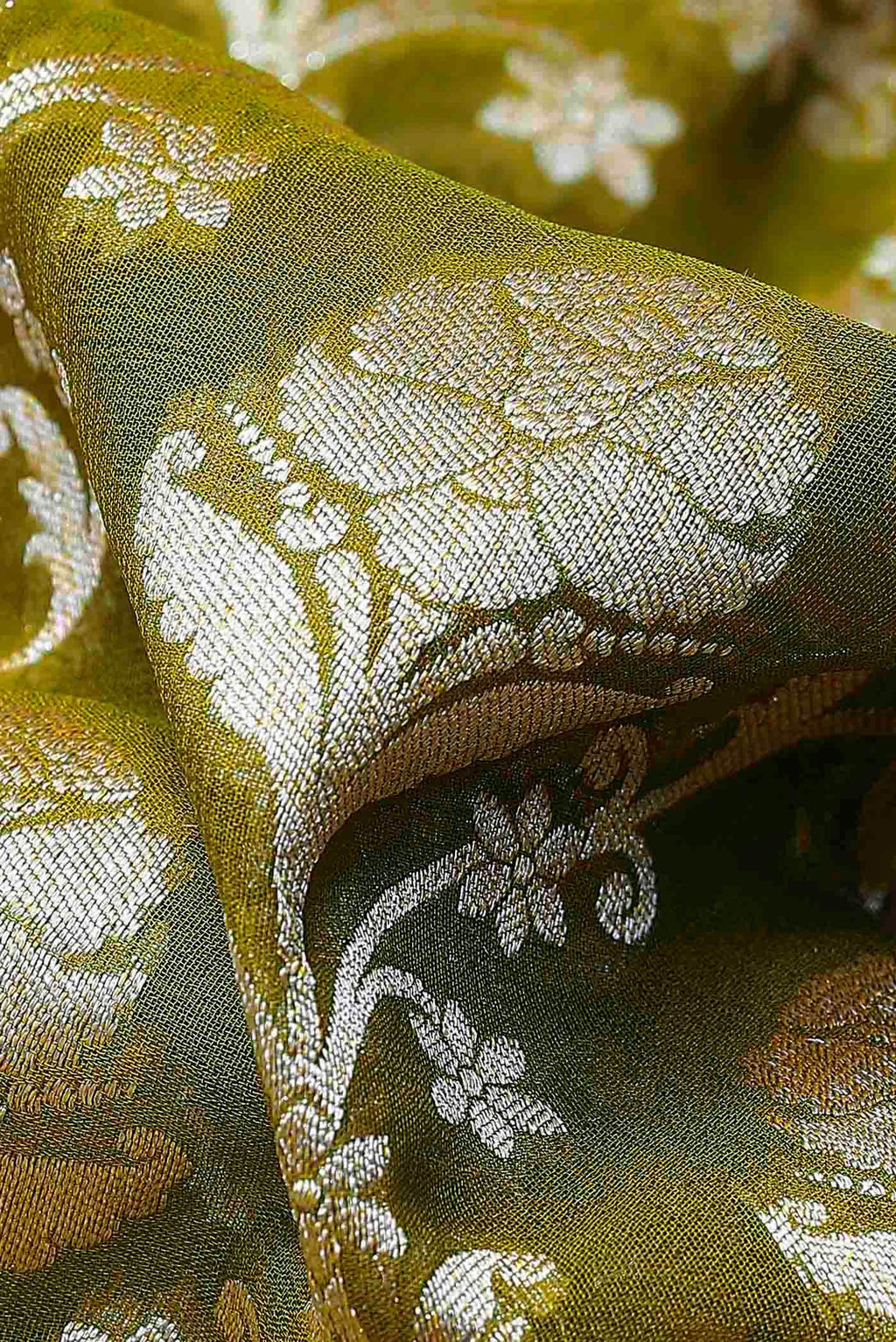 Green Banarasi Georgette Saree