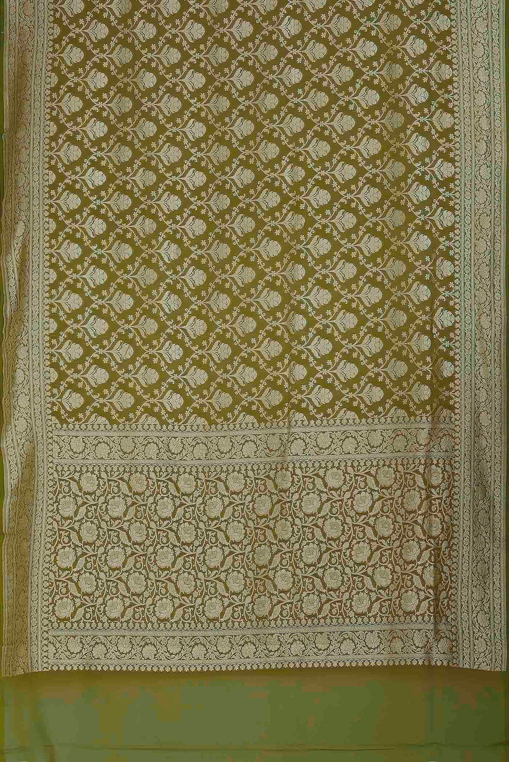 Green Banarasi Georgette Saree