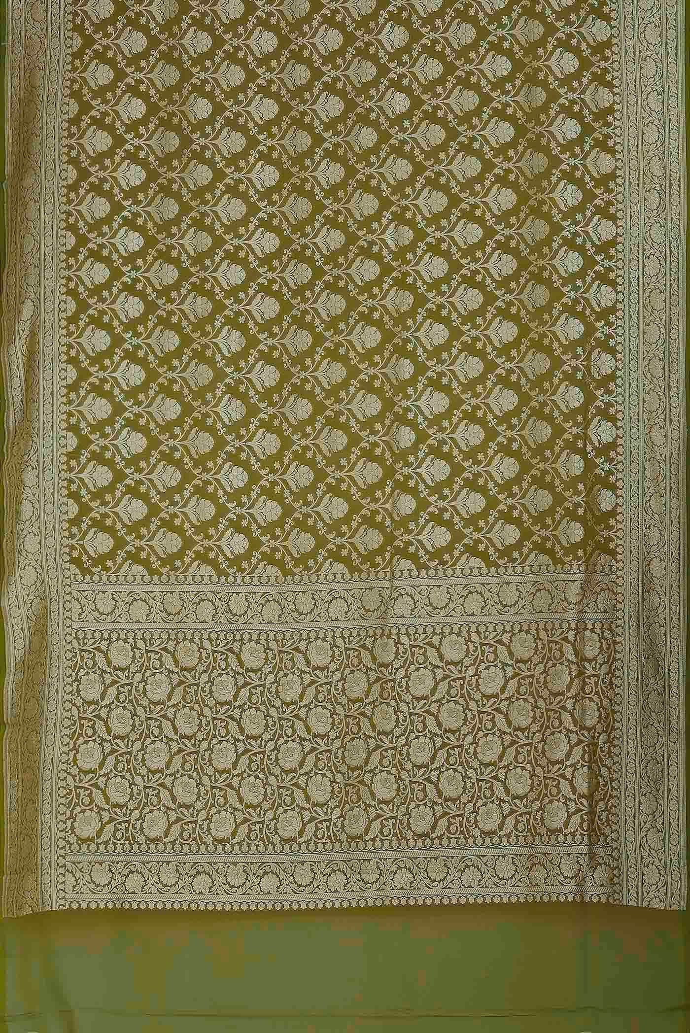 Green Banarasi Georgette Saree