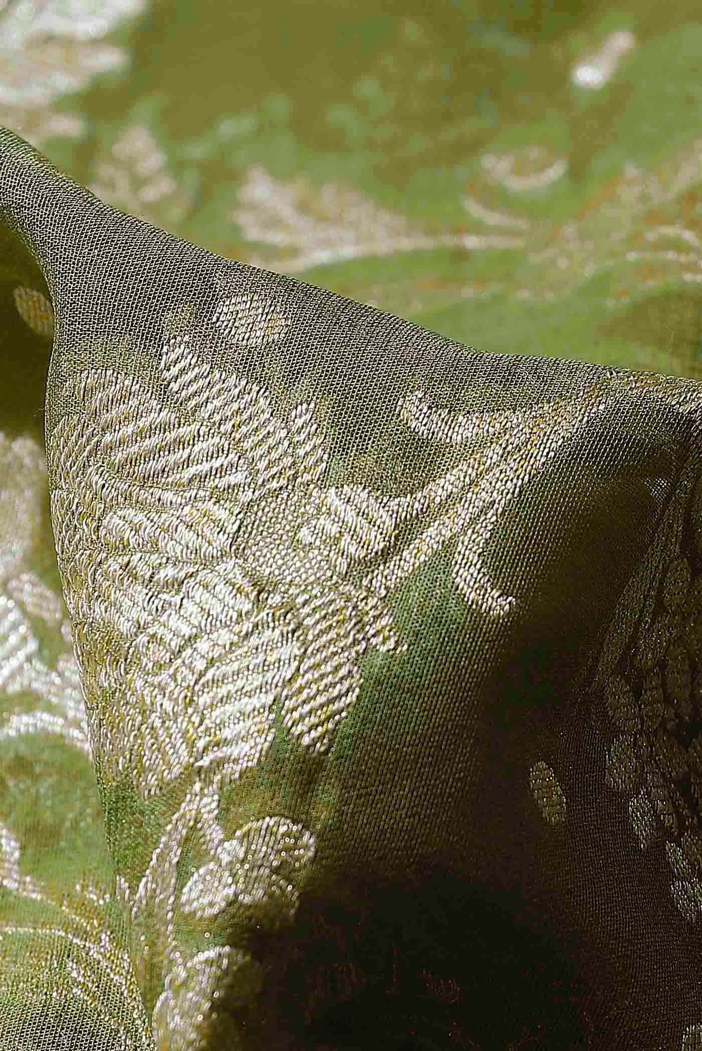 Green Banarasi Georgette Saree