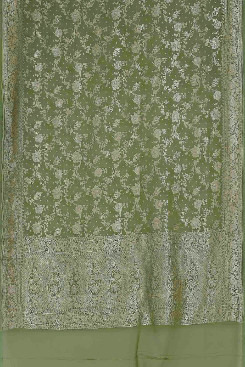Green Banarasi Georgette Saree