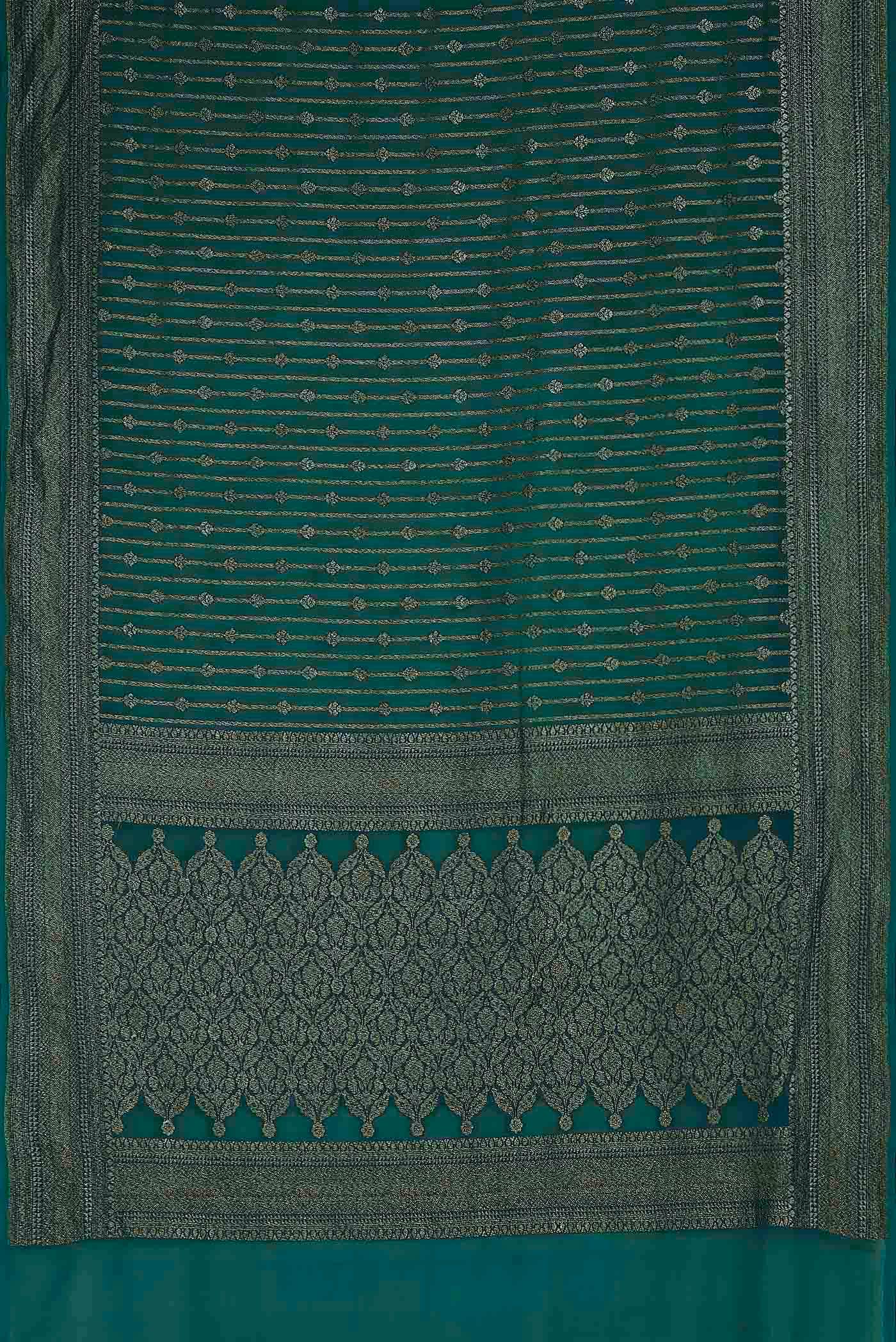 Green Banarasi Georgette Saree