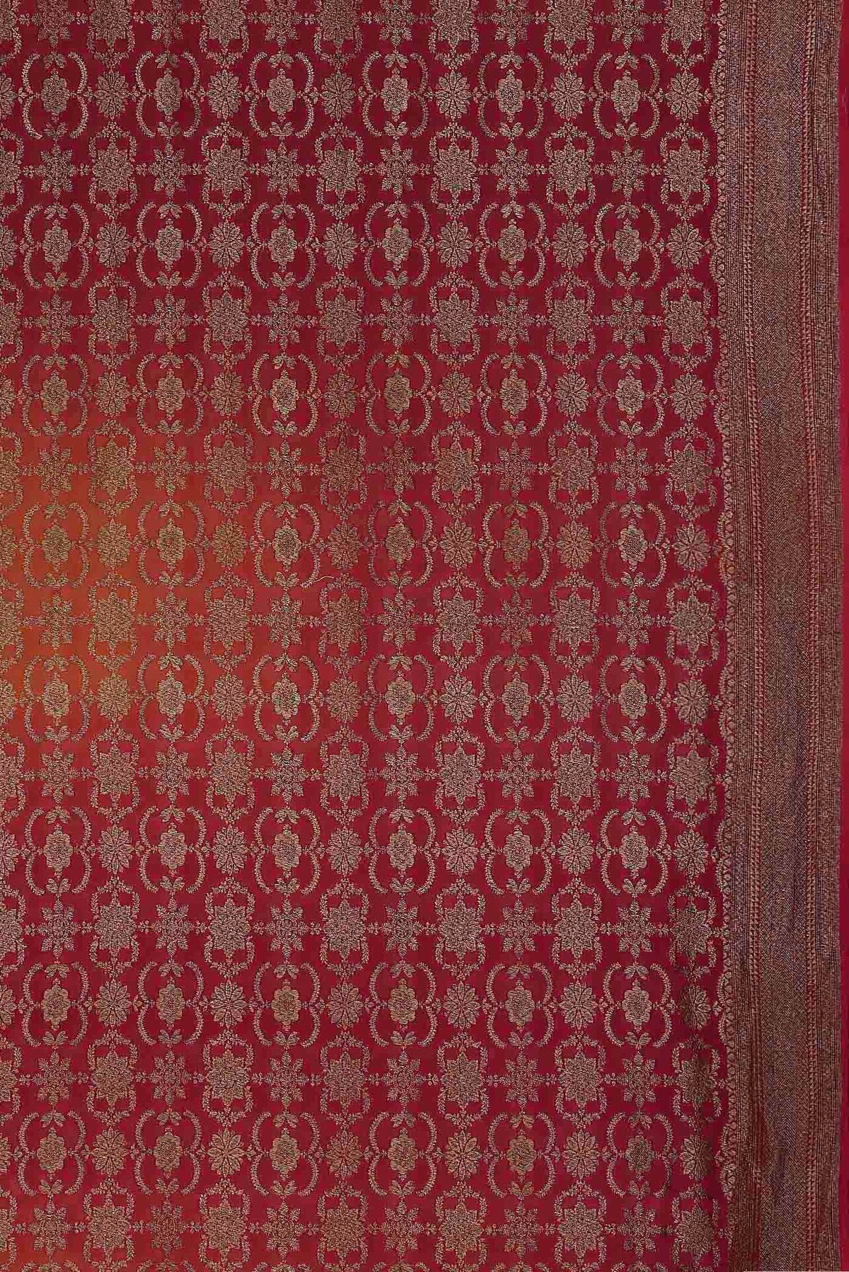 Red Banarasi Georgette Saree