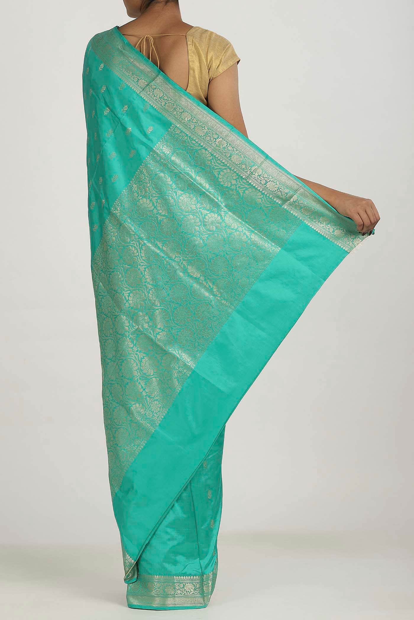 Blue Banarasi Katan Silk Saree