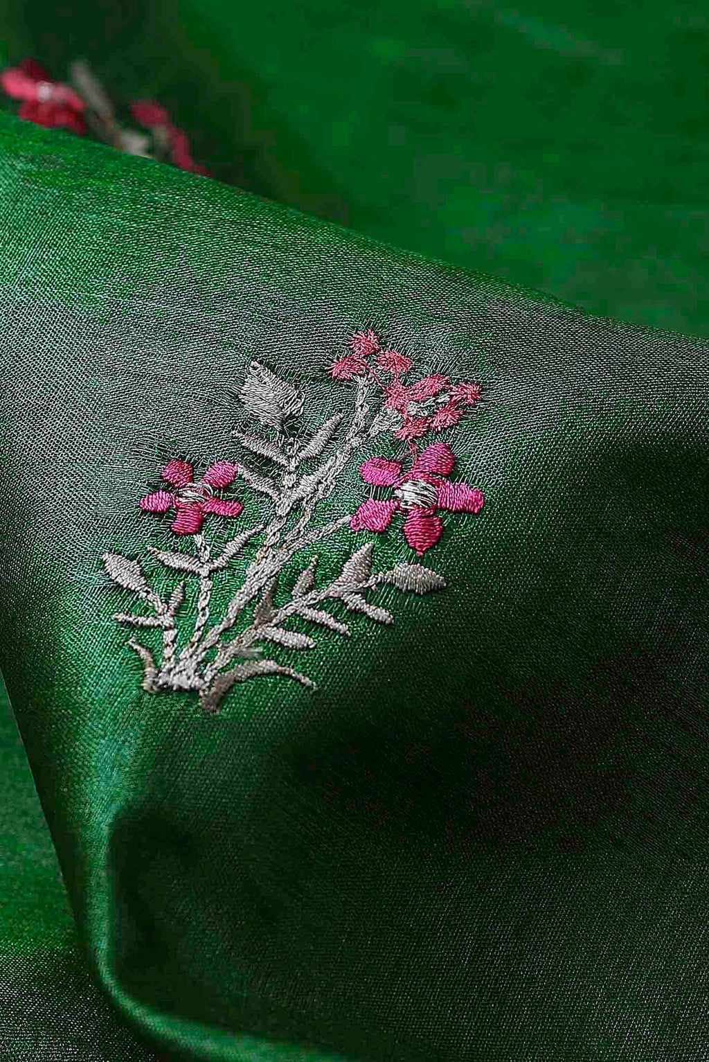 Green Banarasi Tussar Silk Saree