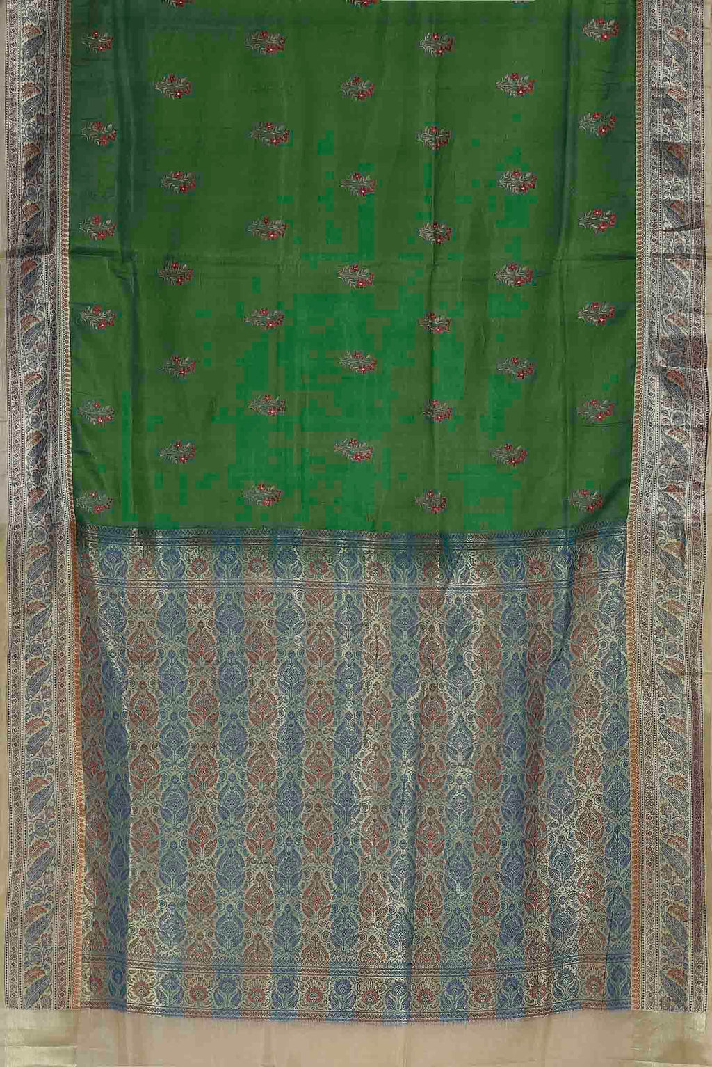 Green Banarasi Tussar Silk Saree