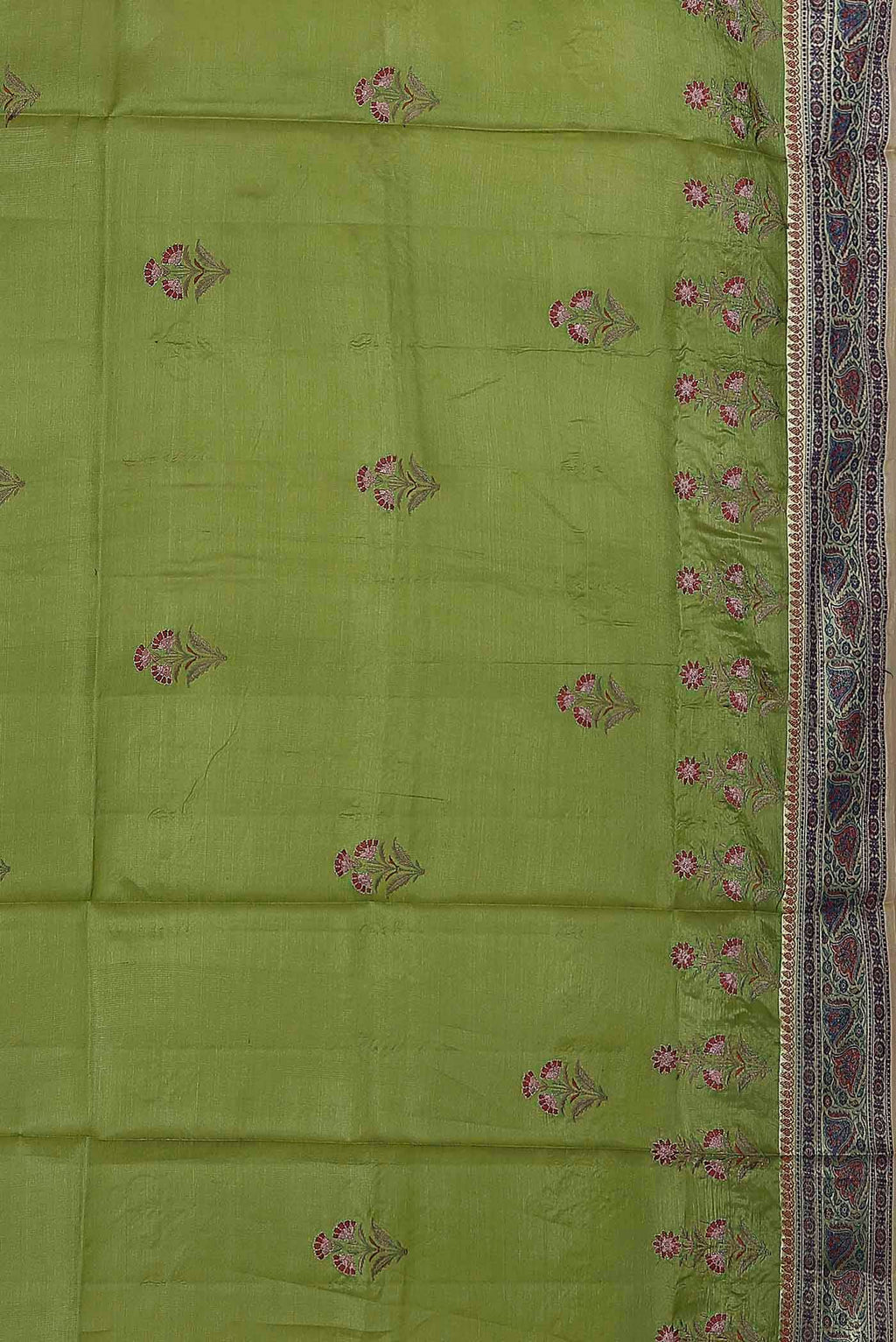 Green Banarasi Tussar Silk Saree