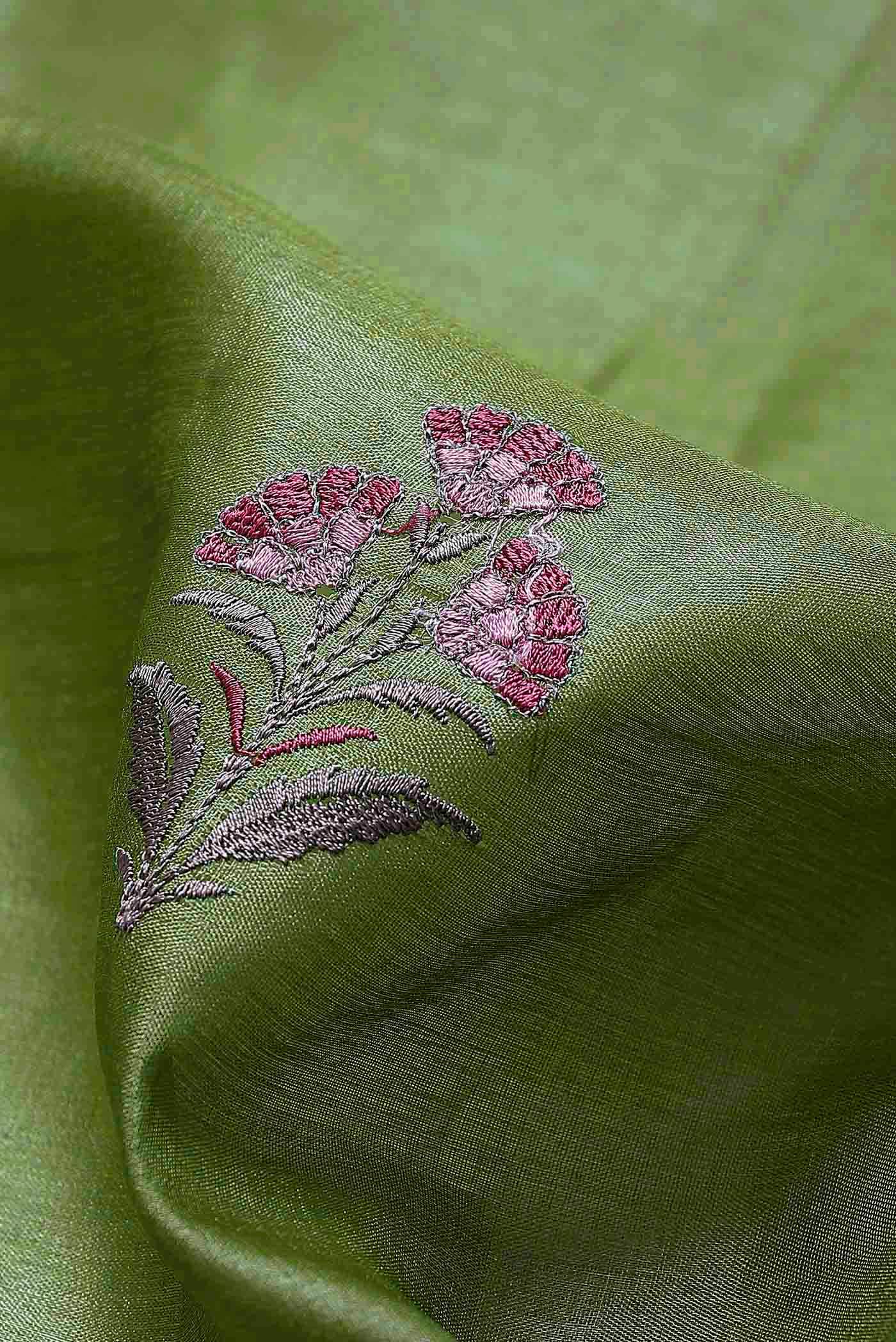 Green Banarasi Tussar Silk Saree