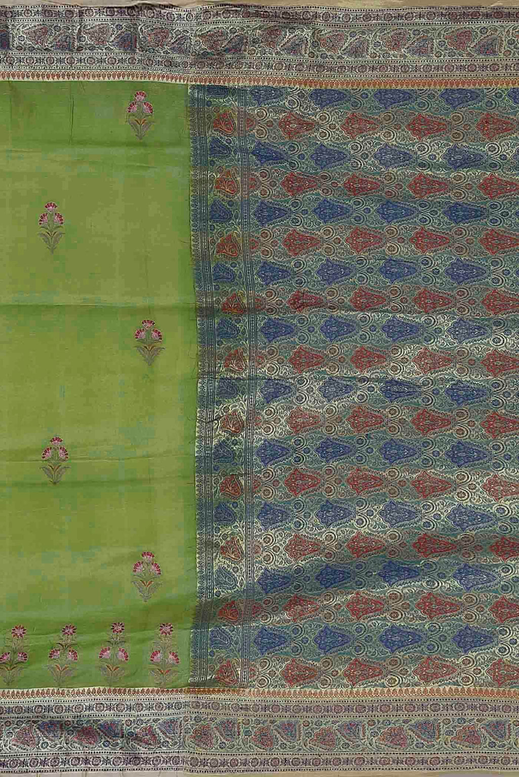 Green Banarasi Tussar Silk Saree