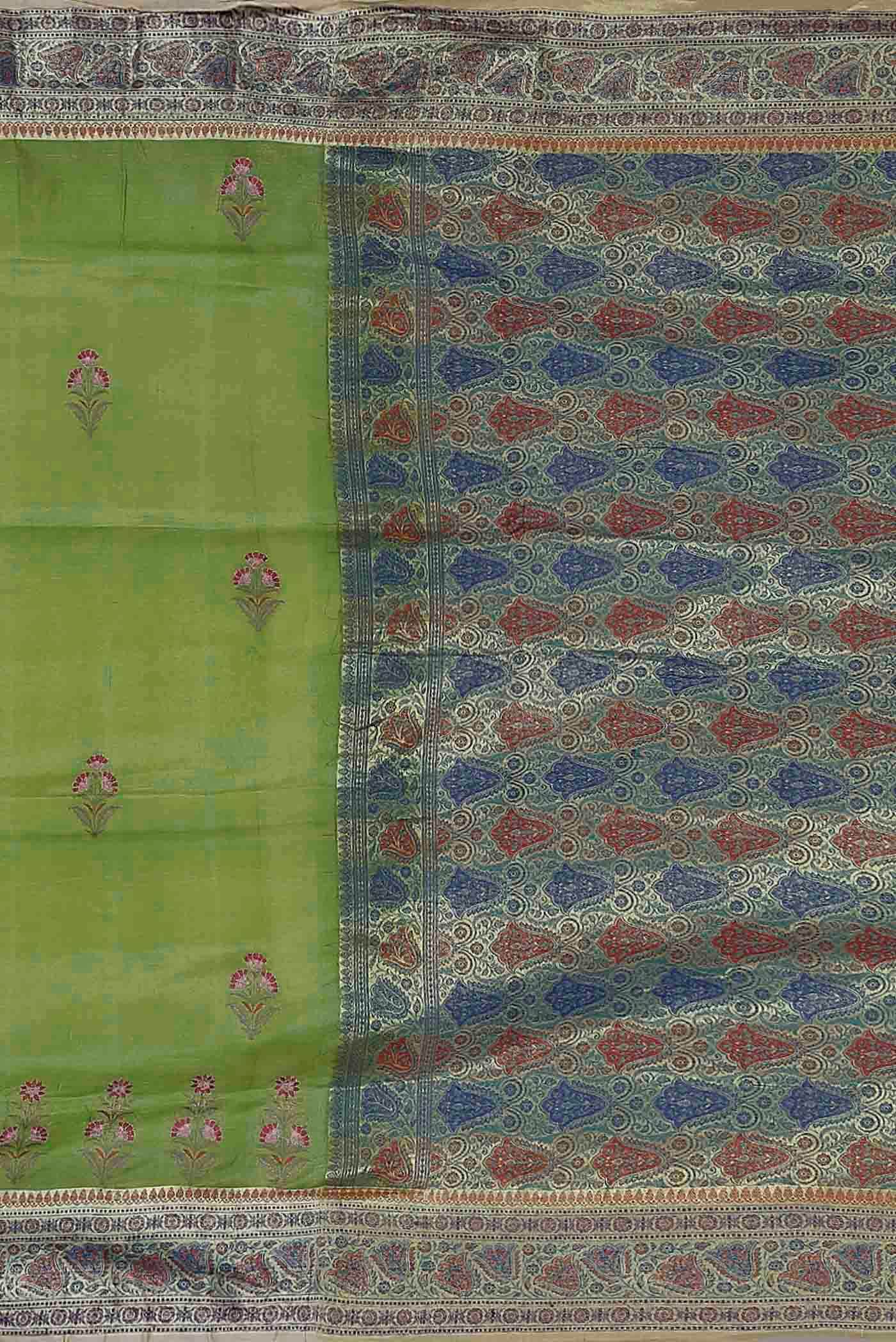 Green Banarasi Tussar Silk Saree