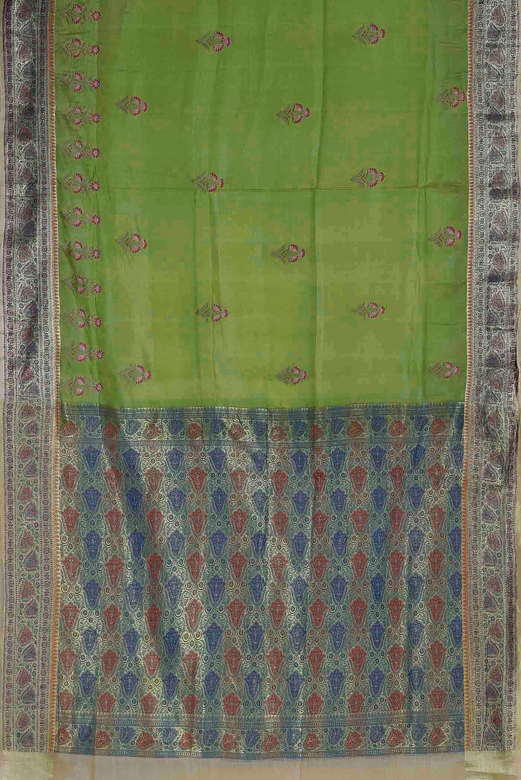 Green Banarasi Tussar Silk Saree